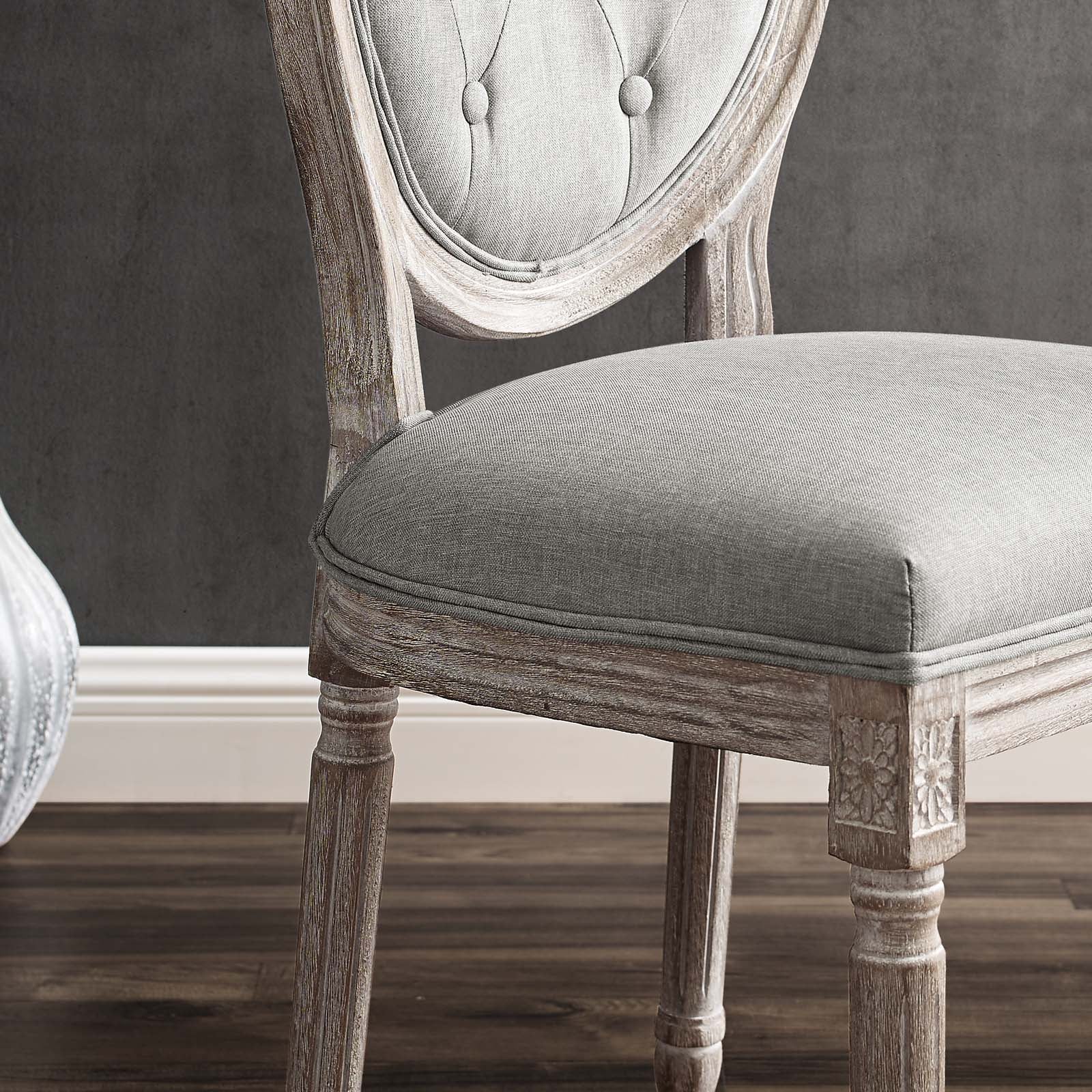 Modway Dining Chairs - Arise Dining Side Chair Upholstered Fabric Set of 4 Light Gray