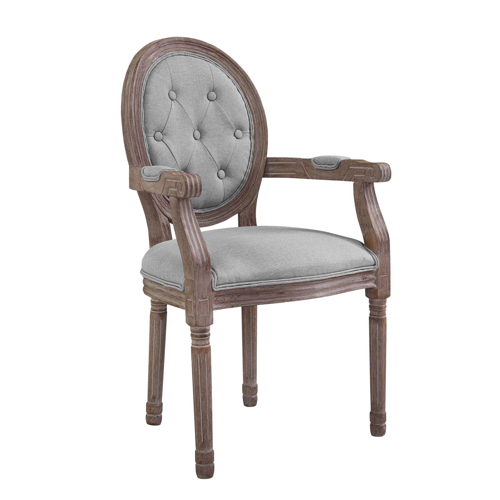 Modway Dining Chairs - Arise Dining Armchair Upholstered Fabric ( Set of 4 ) Light Gray
