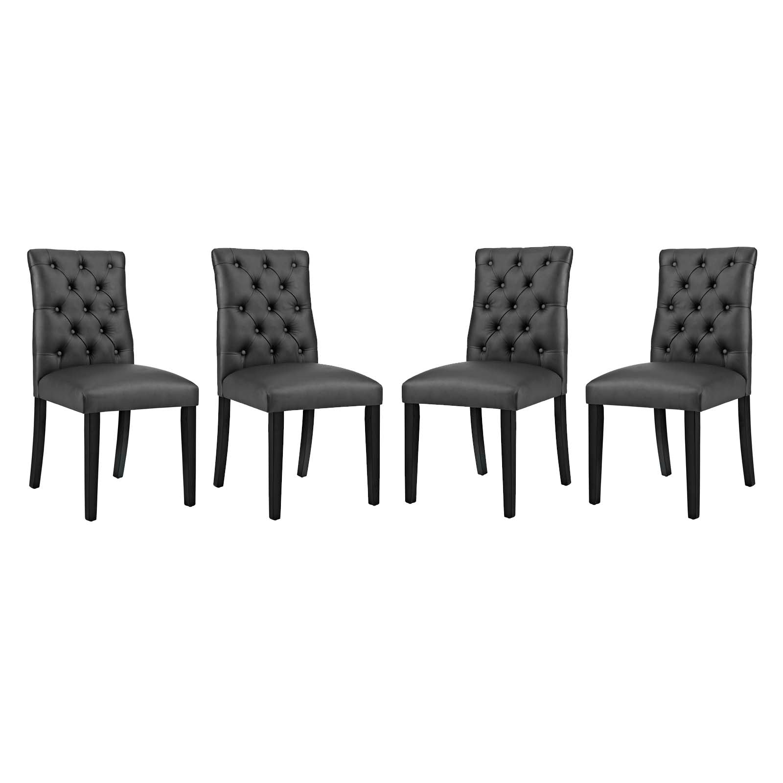 Modway Dining Chairs - Duchess Dining Chair Vinyl ( Set of 4 ) Black