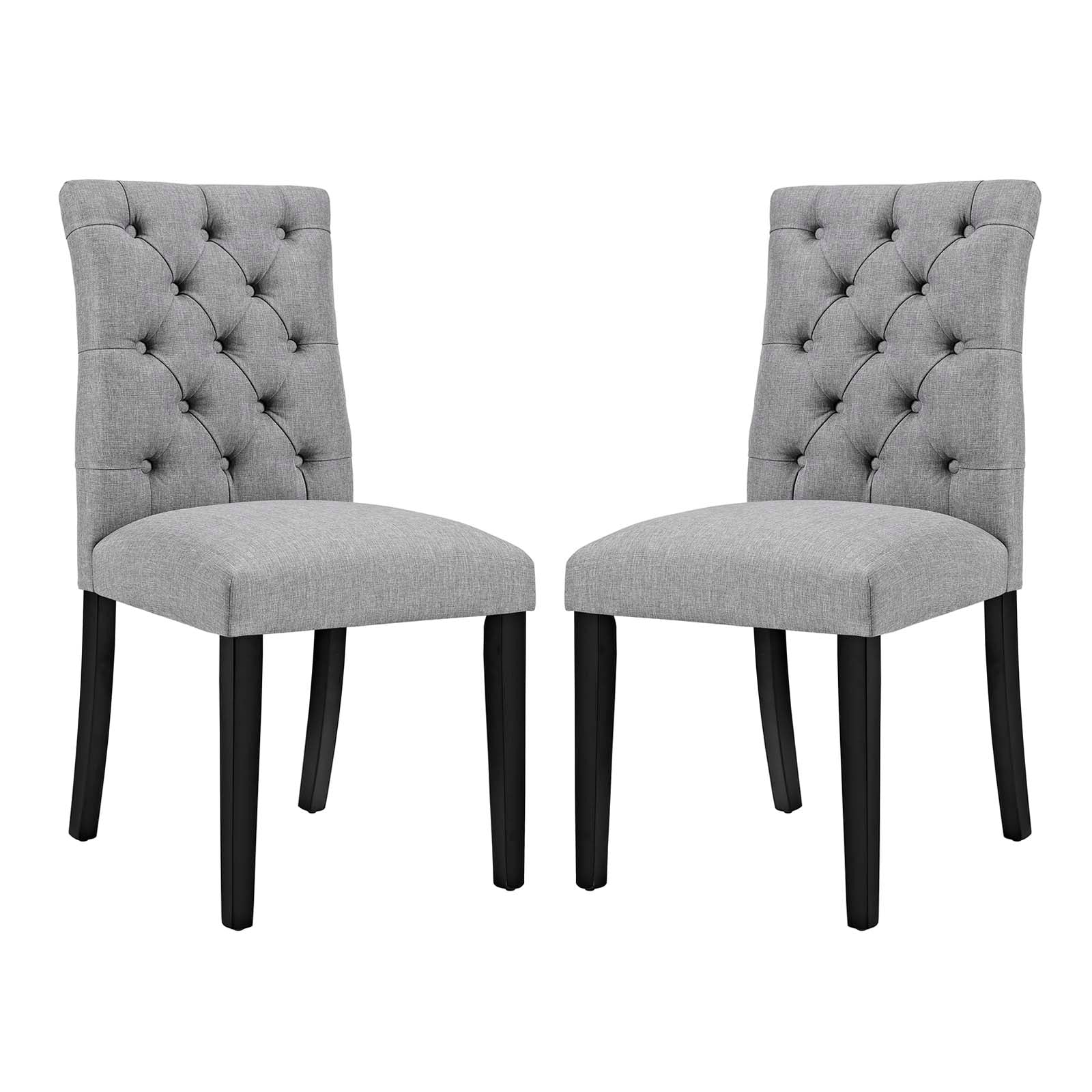 Modway Dining Chairs - Duchess Dining Chair Fabric Light Gray (Set of 2)