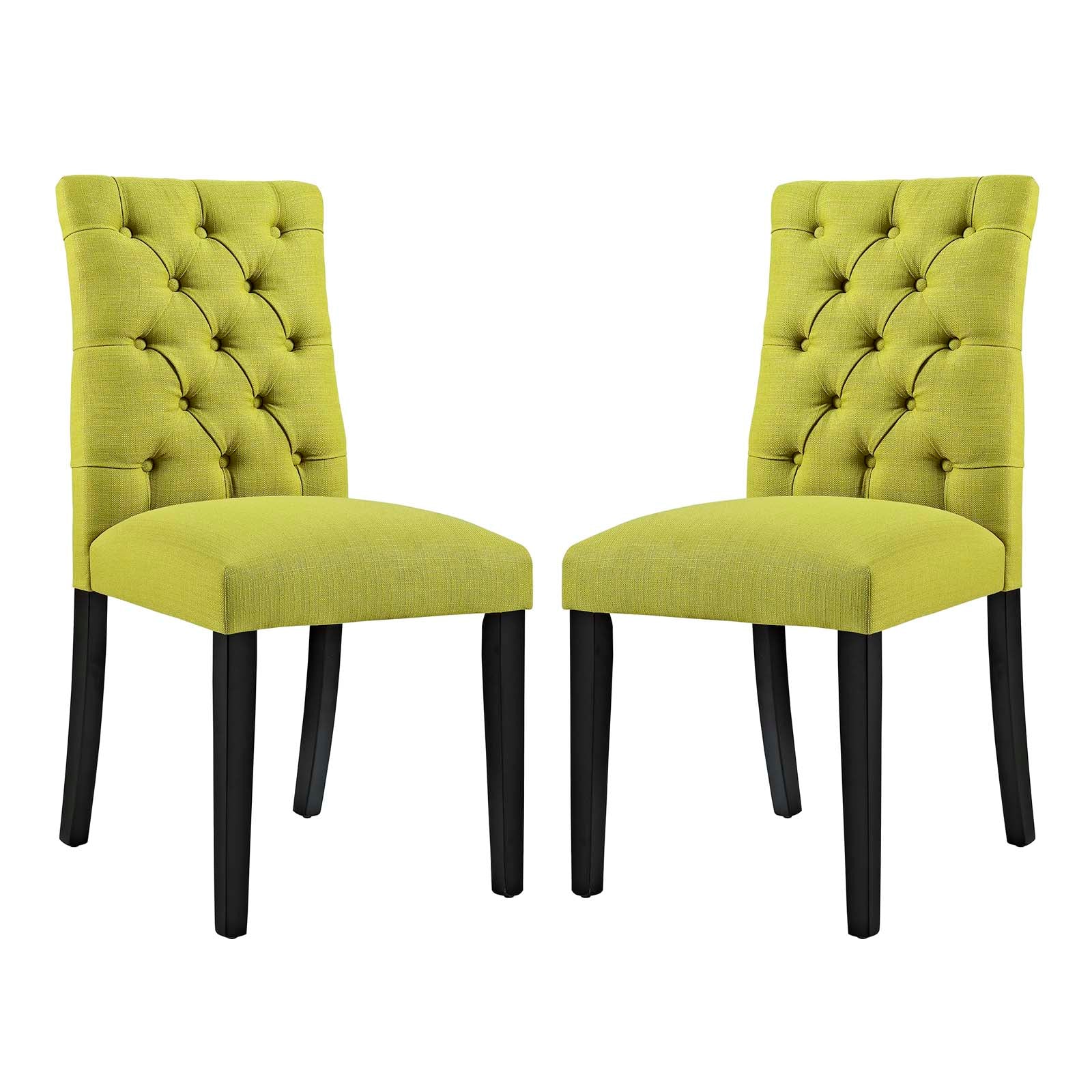 Modway Dining Chairs - Duchess Dining Chair Fabric Set of 2 Wheatgrass