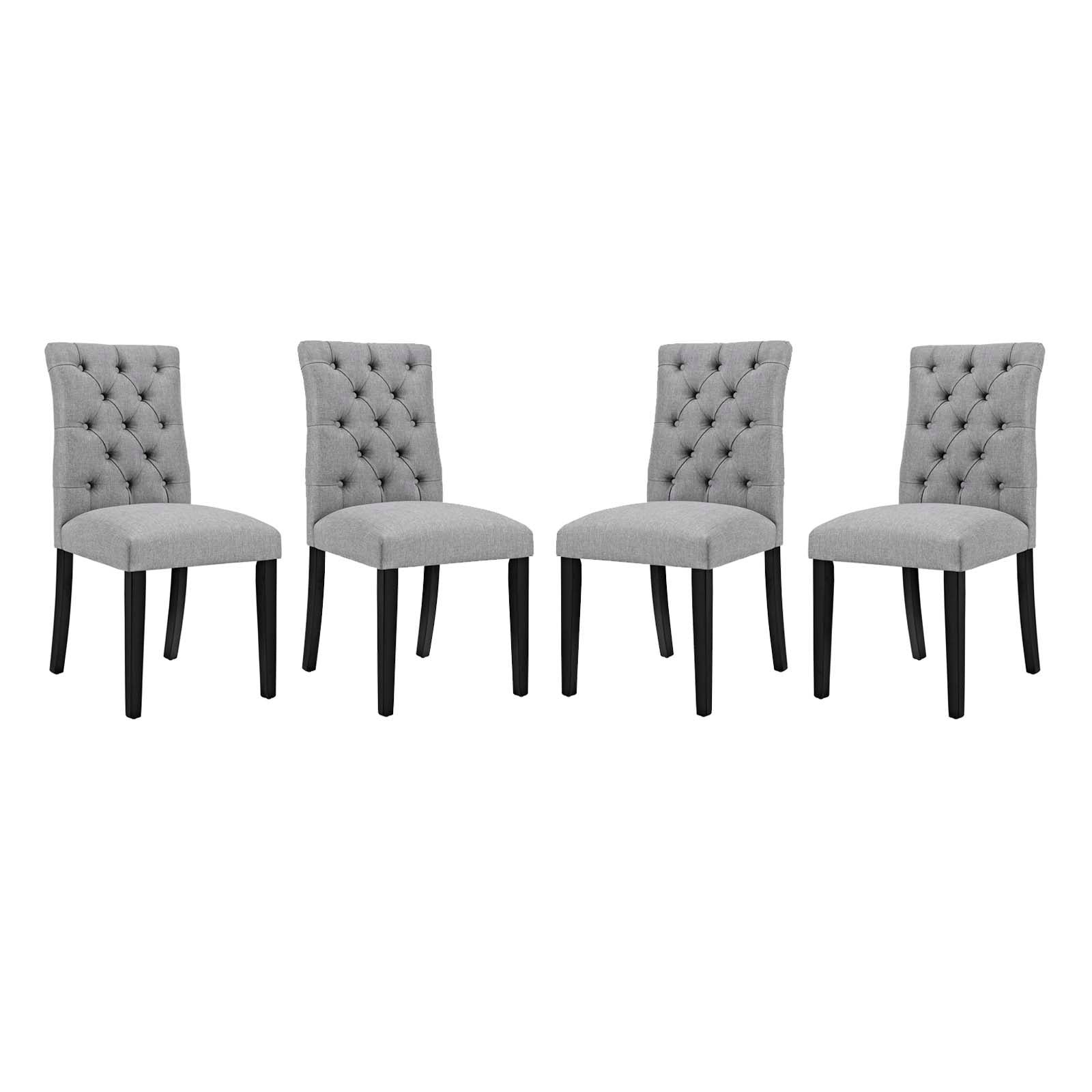 Modway Dining Chairs - Duchess Dining Chair Fabric Light Gray (Set of 4)