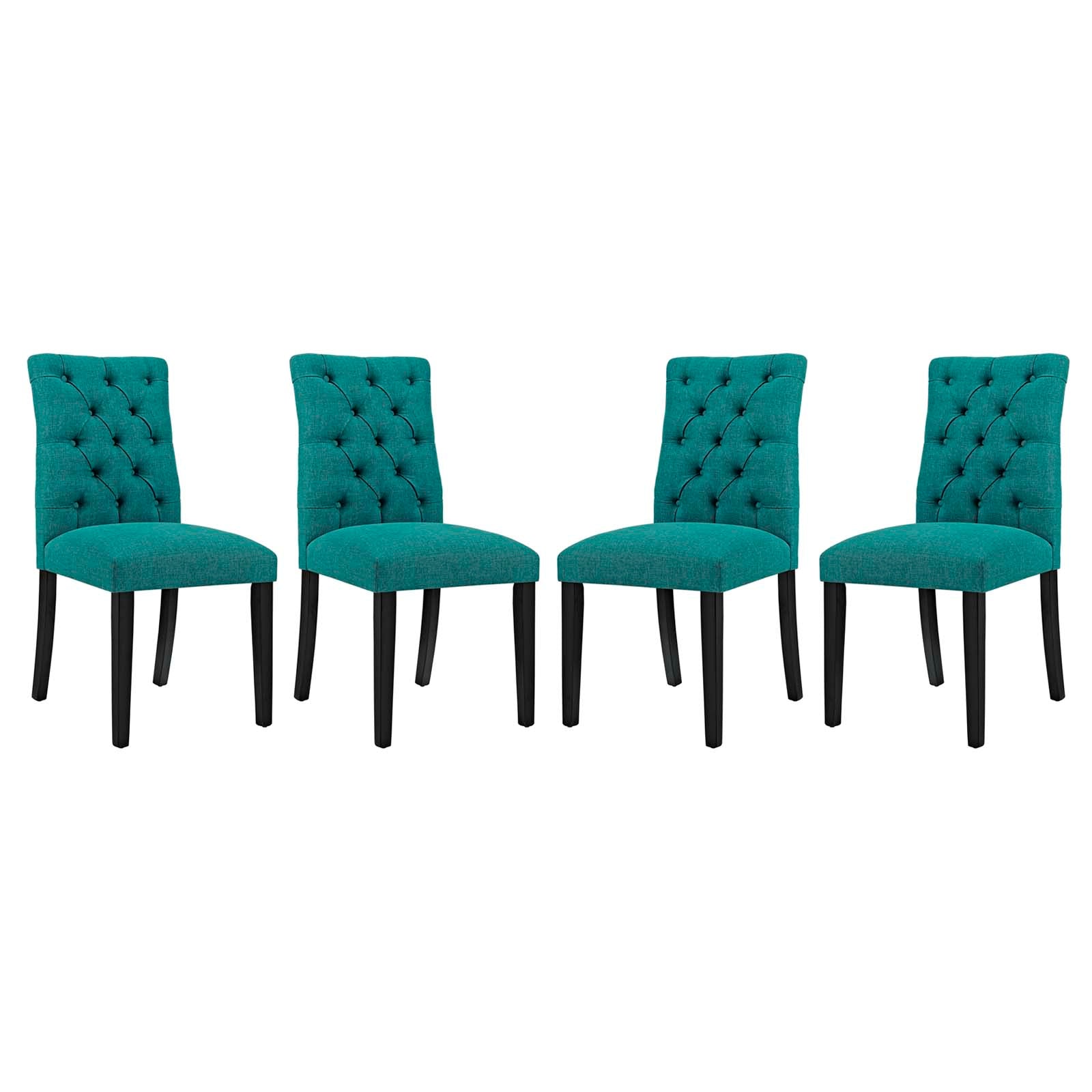 Modway Dining Chairs - Duchess Dining Chair Fabric ( Set of 4 ) Teal