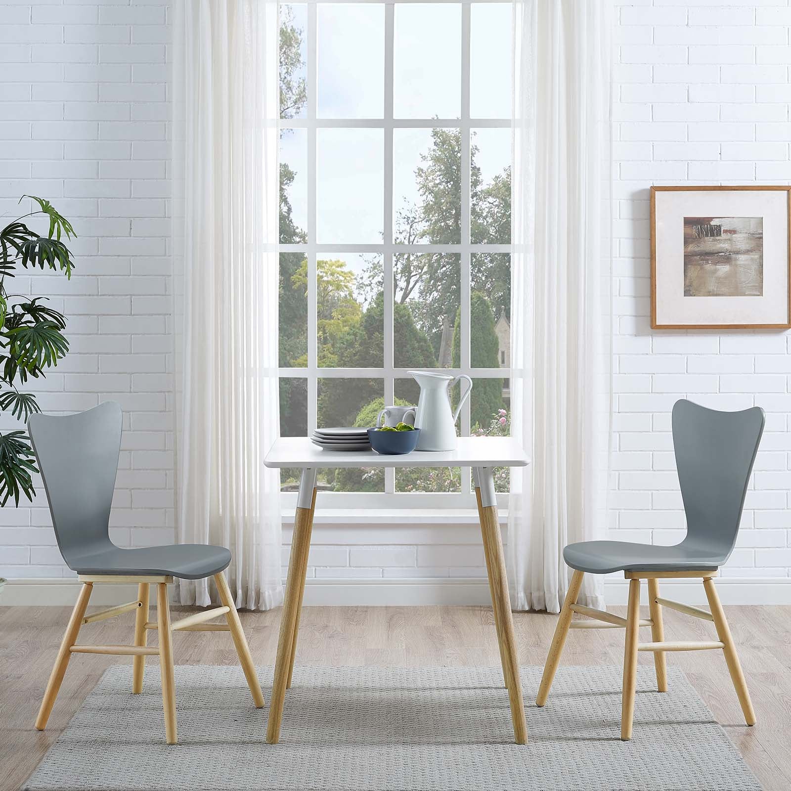 Modway Dining Chairs - Cascade-Dining-Chair-Set-of-2-Gray