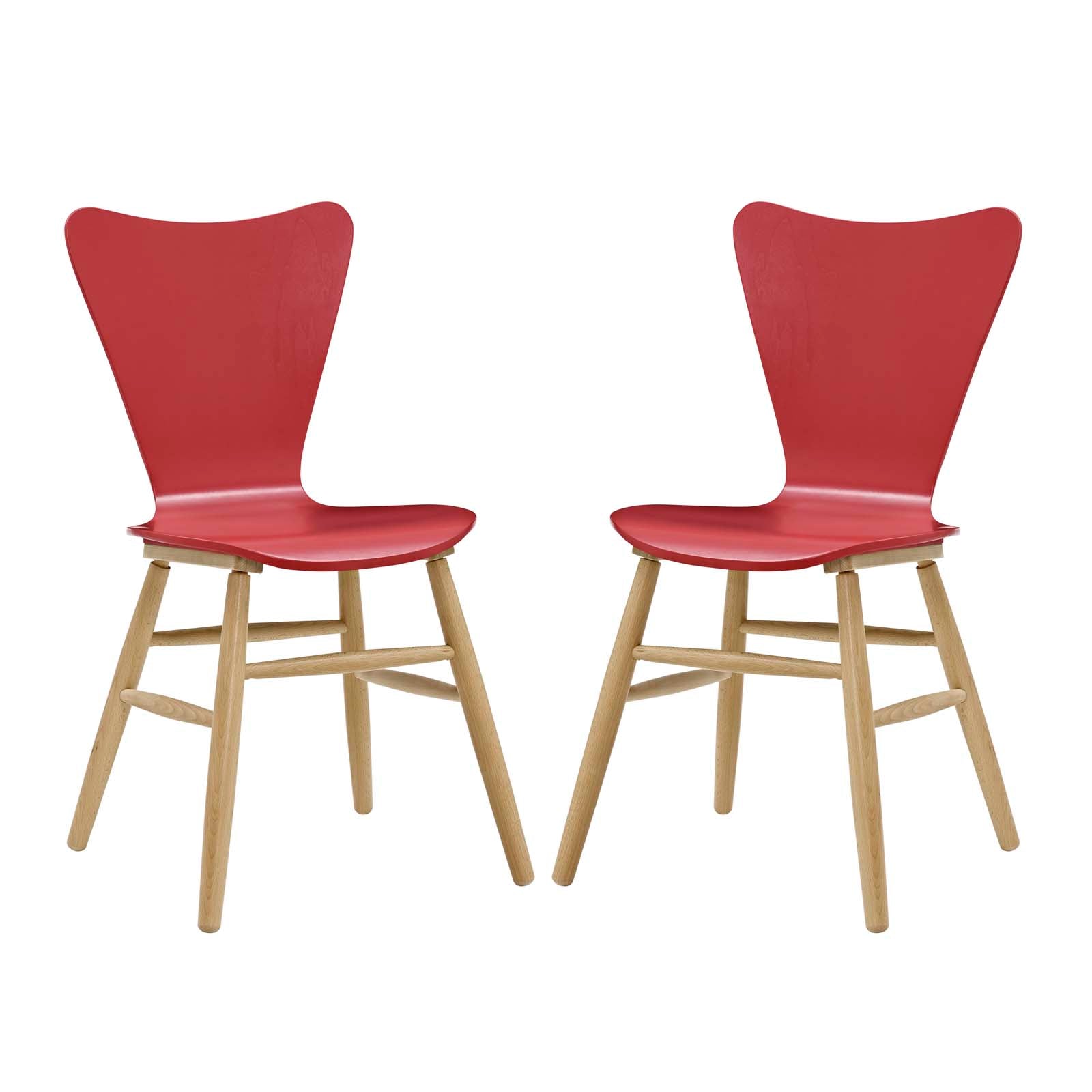 Modway Dining Chairs - Cascade Dining Chair Red (Set of 2)