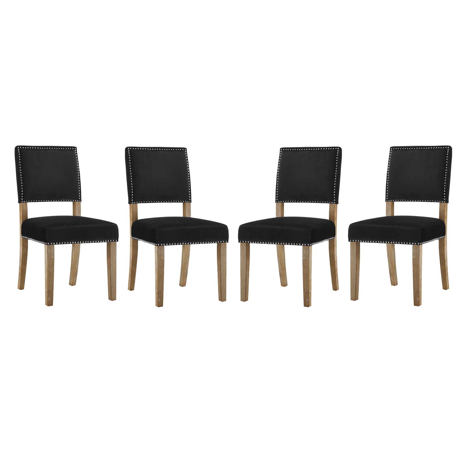 Modway Dining Chairs - Oblige Dining Chair Wood Black ( Set of 4 )