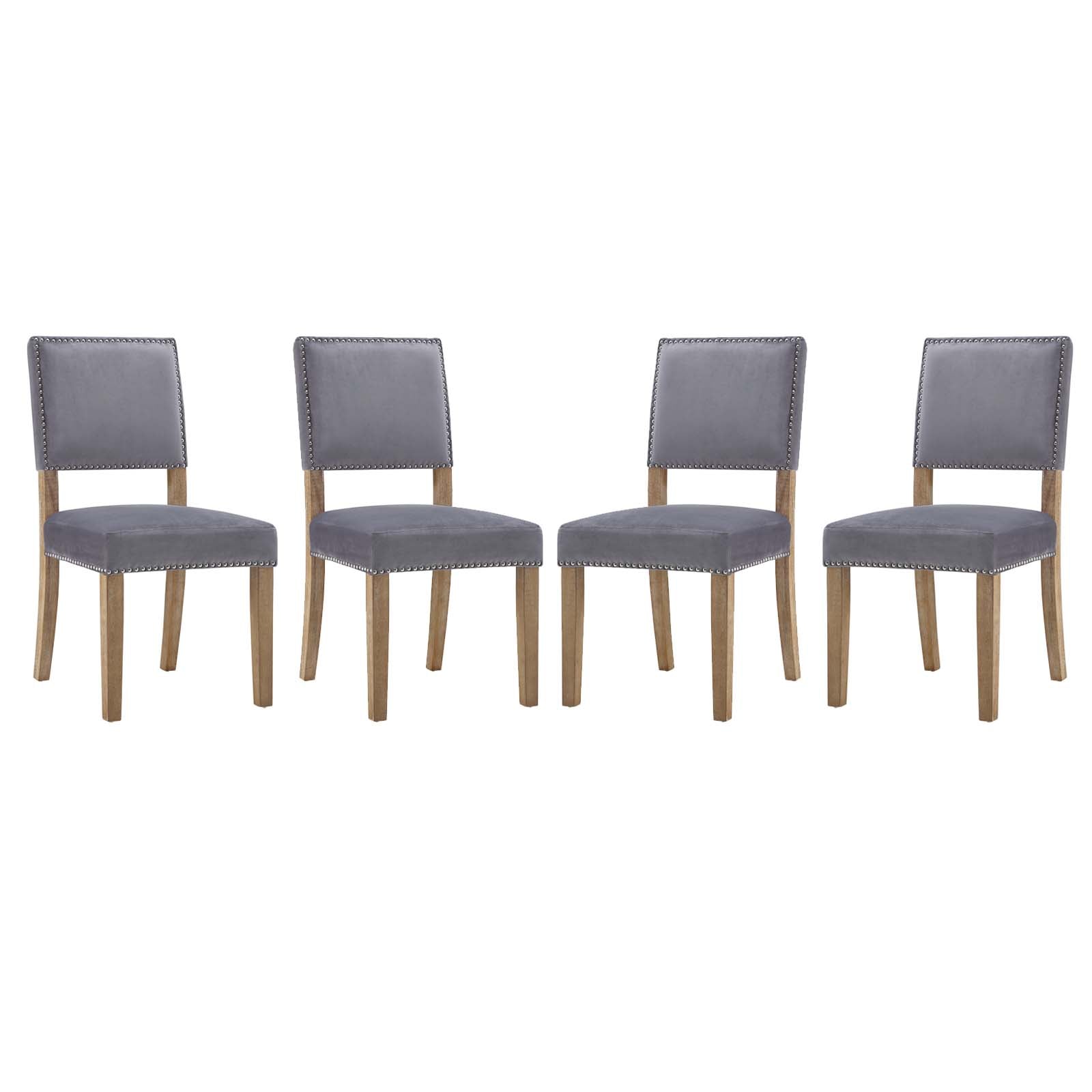 Modway Dining Chairs - Oblige Dining Chair Wood Gray ( Set of 4 )