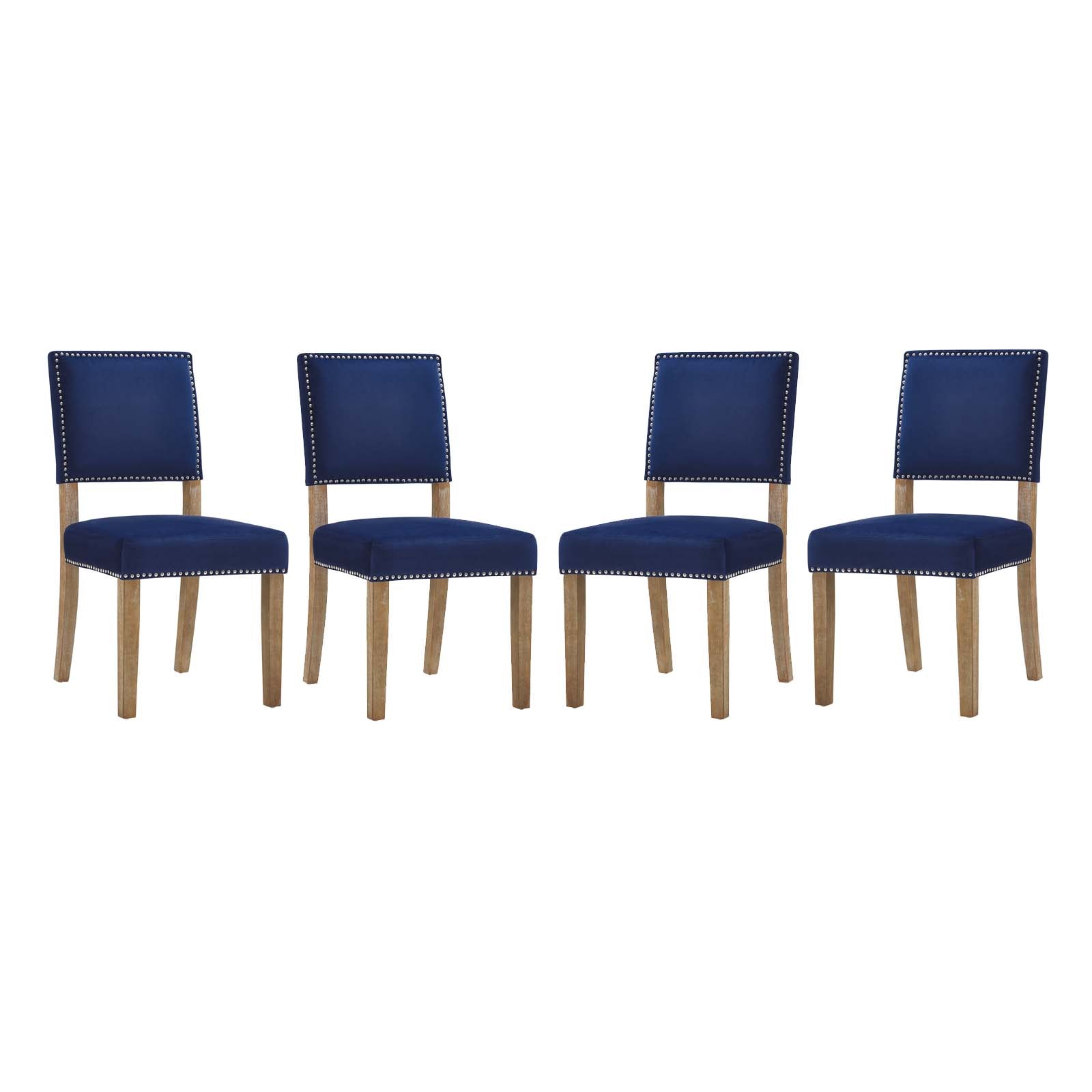 Modway Dining Chairs - Oblige Dining Chair Wood Navy ( Set of 4 )