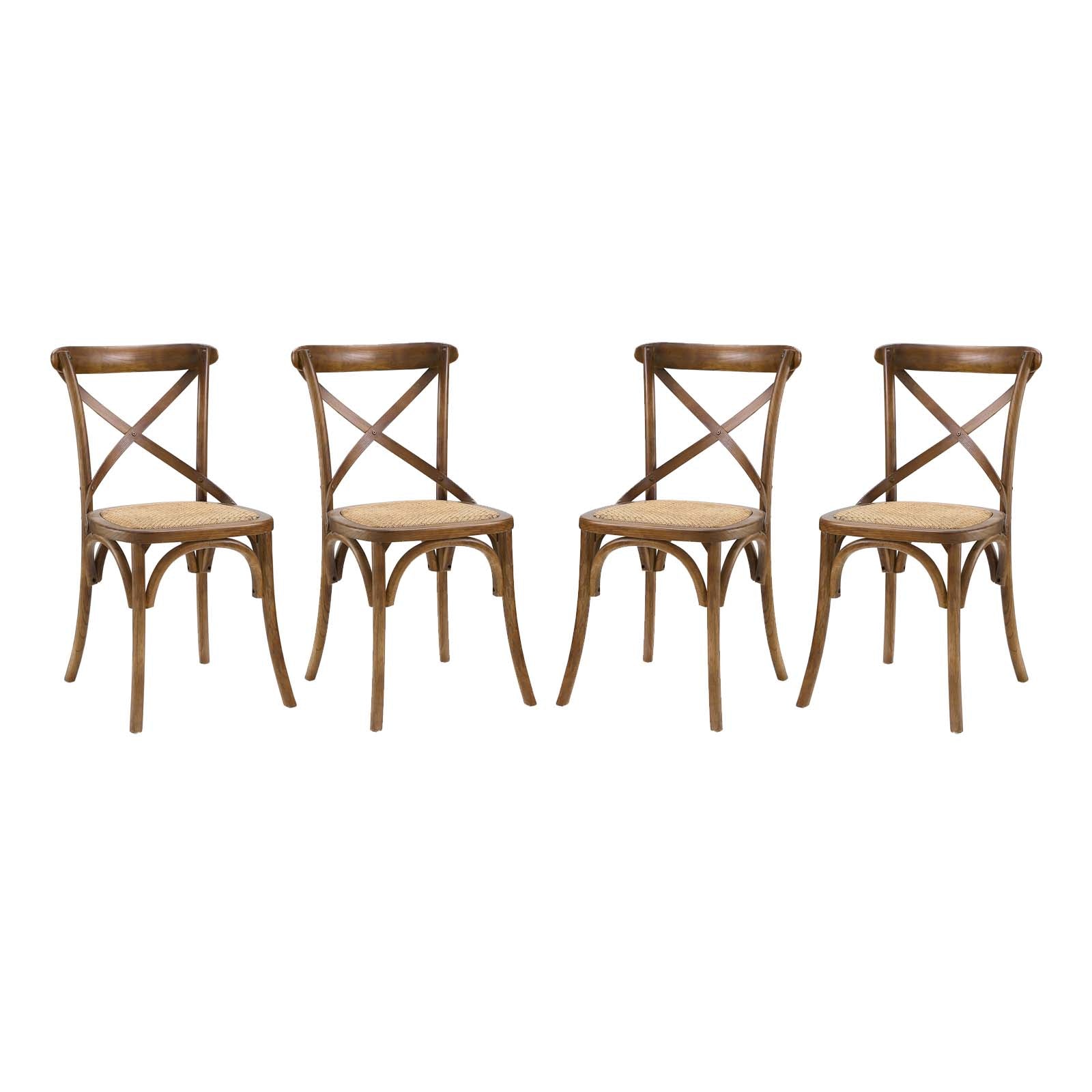 Modway Dining Chairs - Gear Dining Side Chair (Set of 4) Walnut