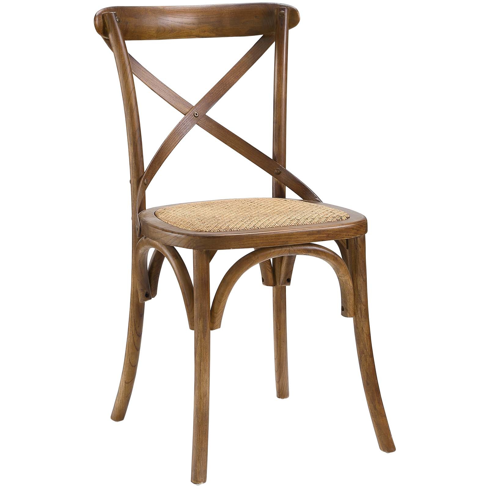 Modway Dining Chairs - Gear Dining Side Chair (Set of 4) Walnut