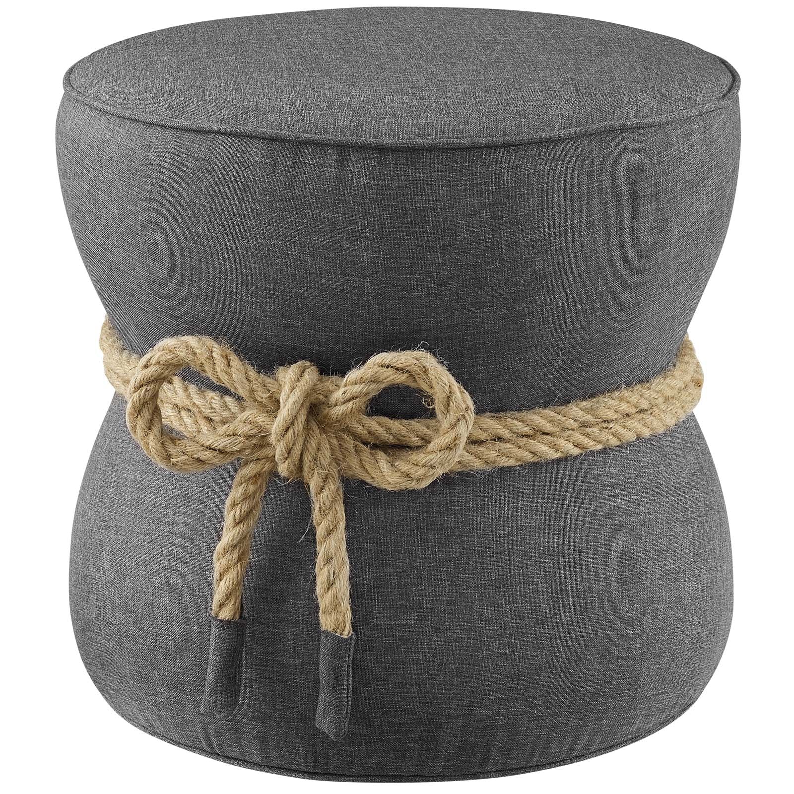 Modway Ottomans & Stools - Beat Nautical Rope Upholstered Fabric Ottoman Gray