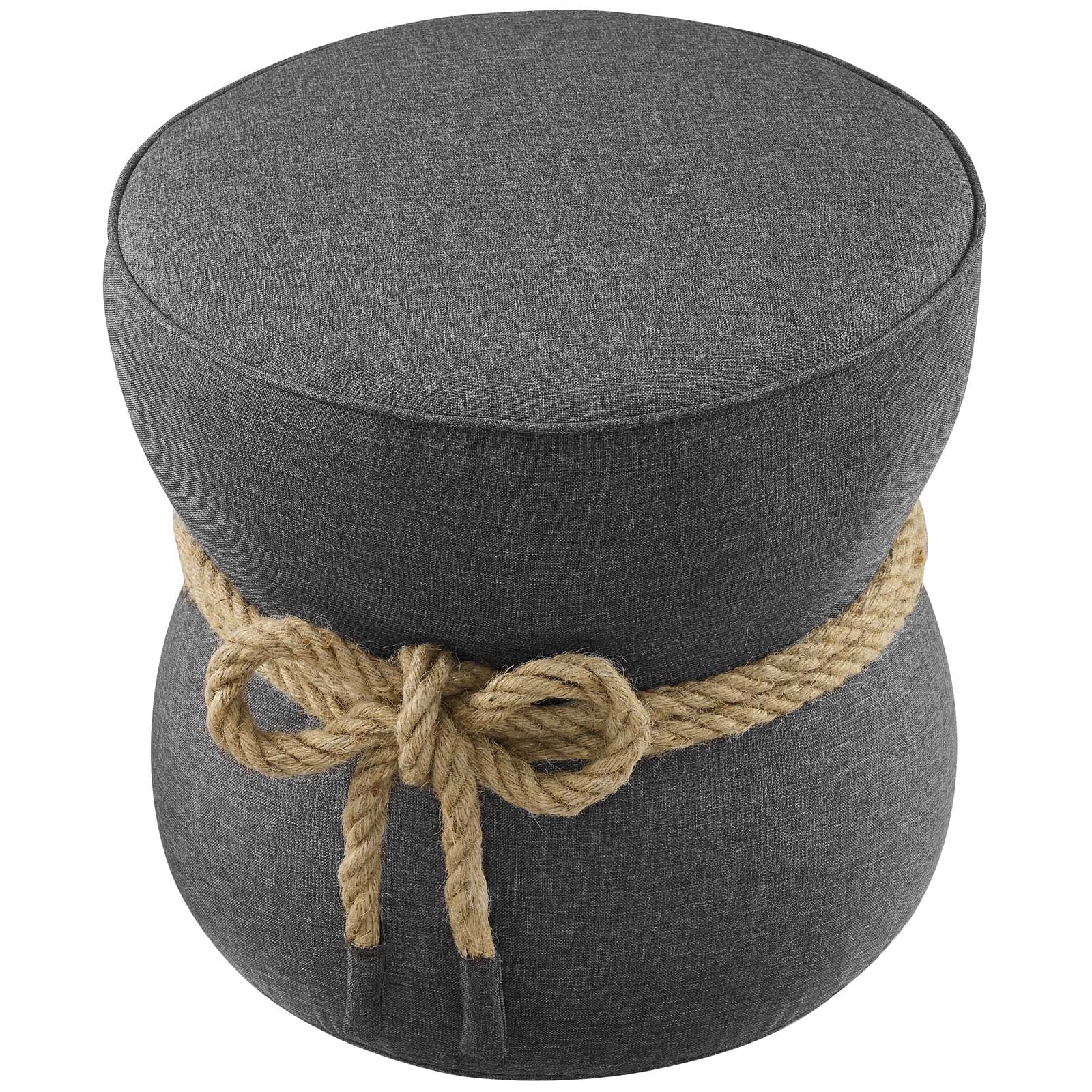 Modway Ottomans & Stools - Beat Nautical Rope Upholstered Fabric Ottoman Gray