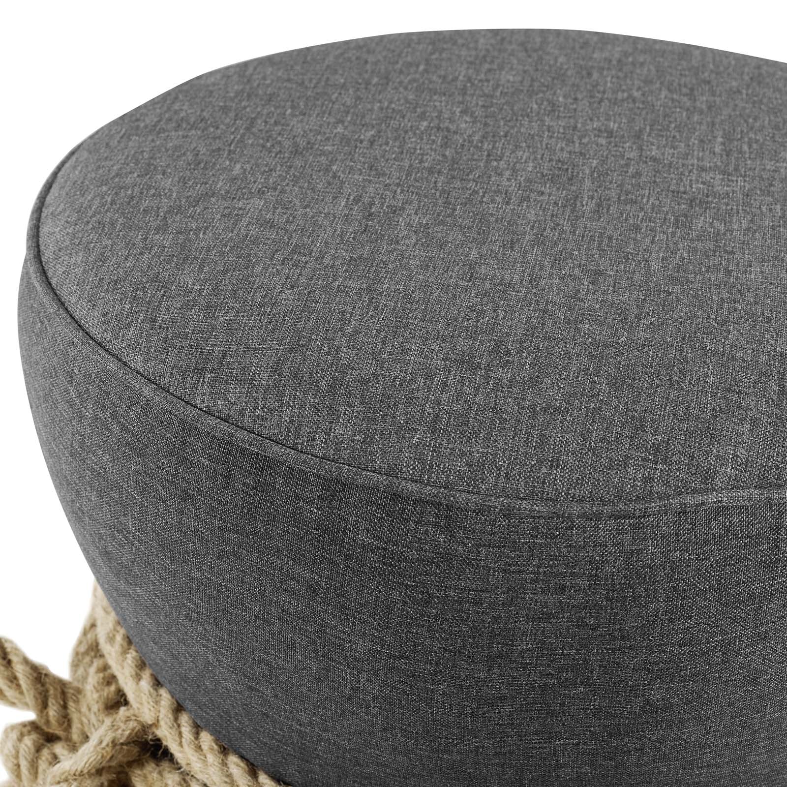 Modway Ottomans & Stools - Beat Nautical Rope Upholstered Fabric Ottoman Gray