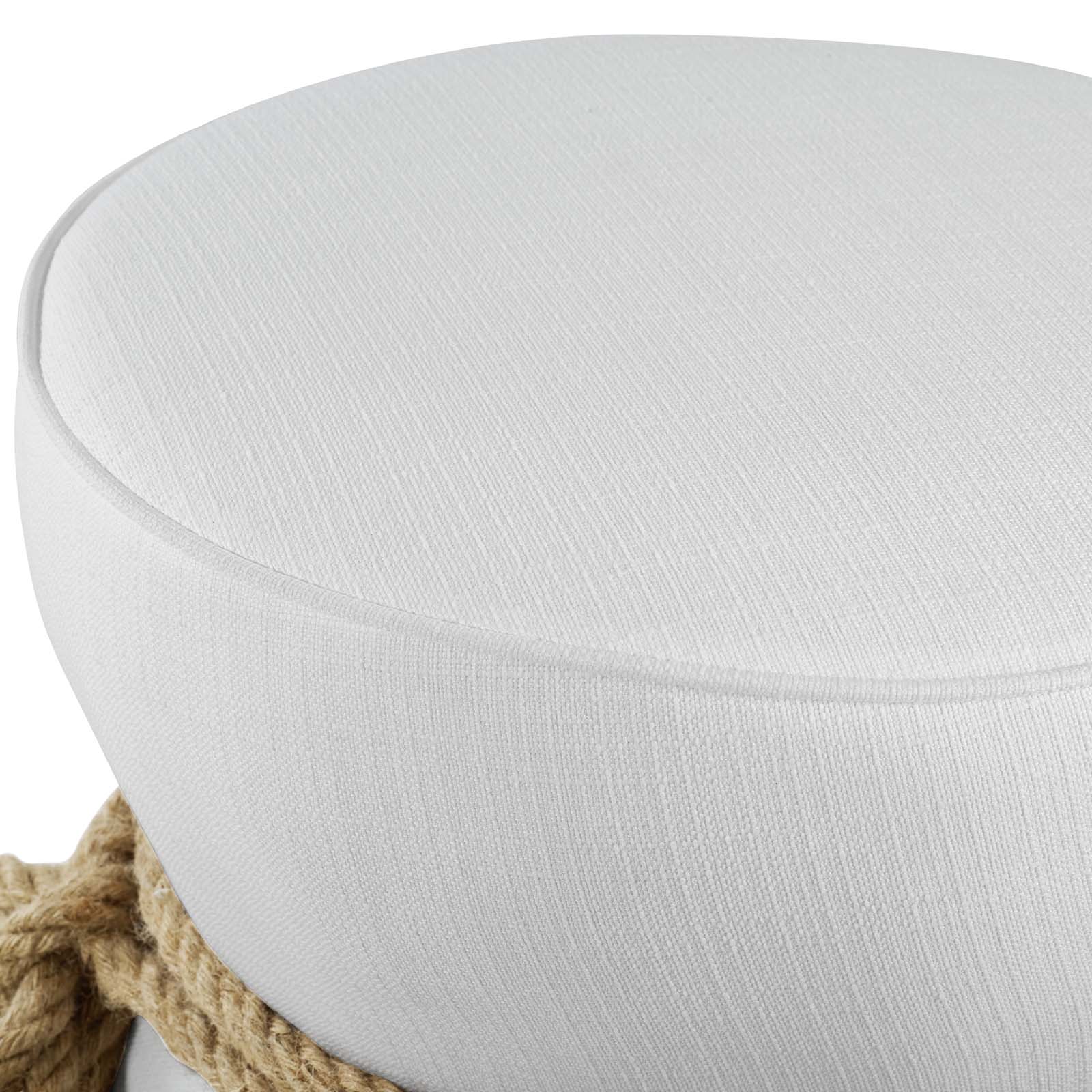 Modway Ottomans & Stools - Beat Nautical Rope Upholstered Fabric Ottoman White