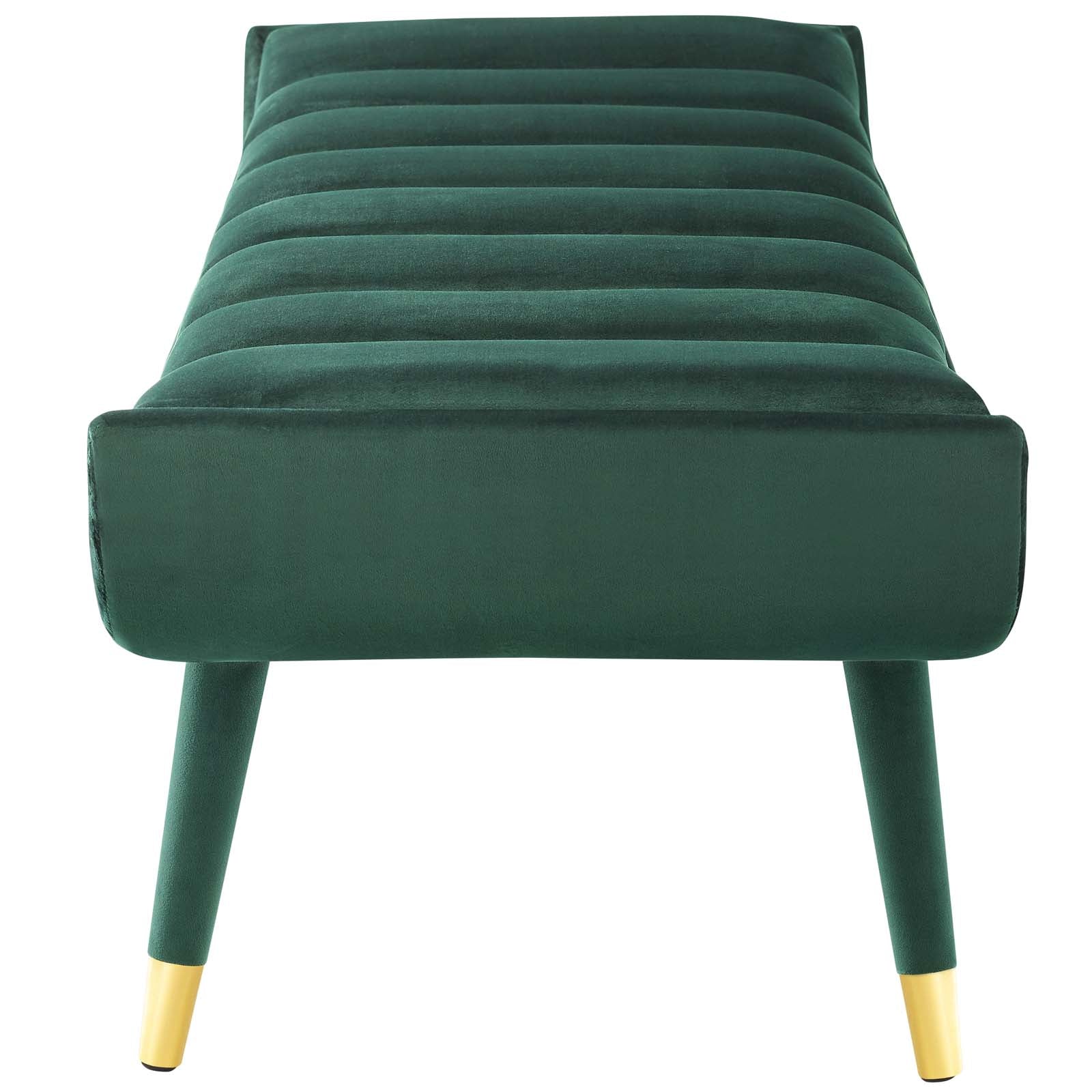 Modway Benches - Guess Channel Tufted Performance Velvet Accent Bench Green