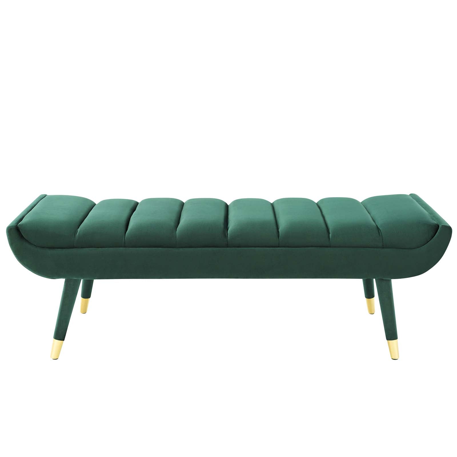 Modway Benches - Guess Channel Tufted Performance Velvet Accent Bench Green