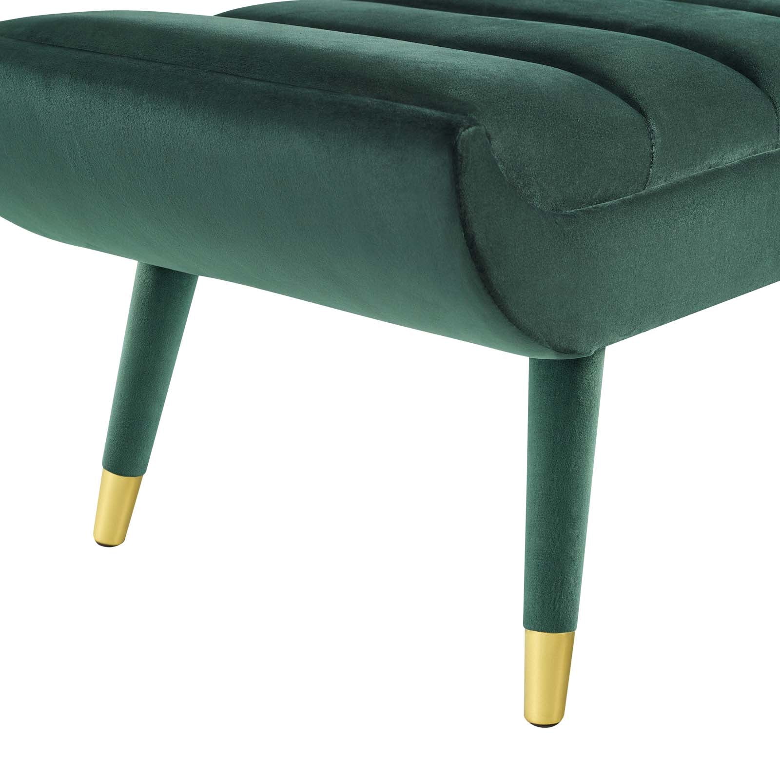 Modway Benches - Guess Channel Tufted Performance Velvet Accent Bench Green
