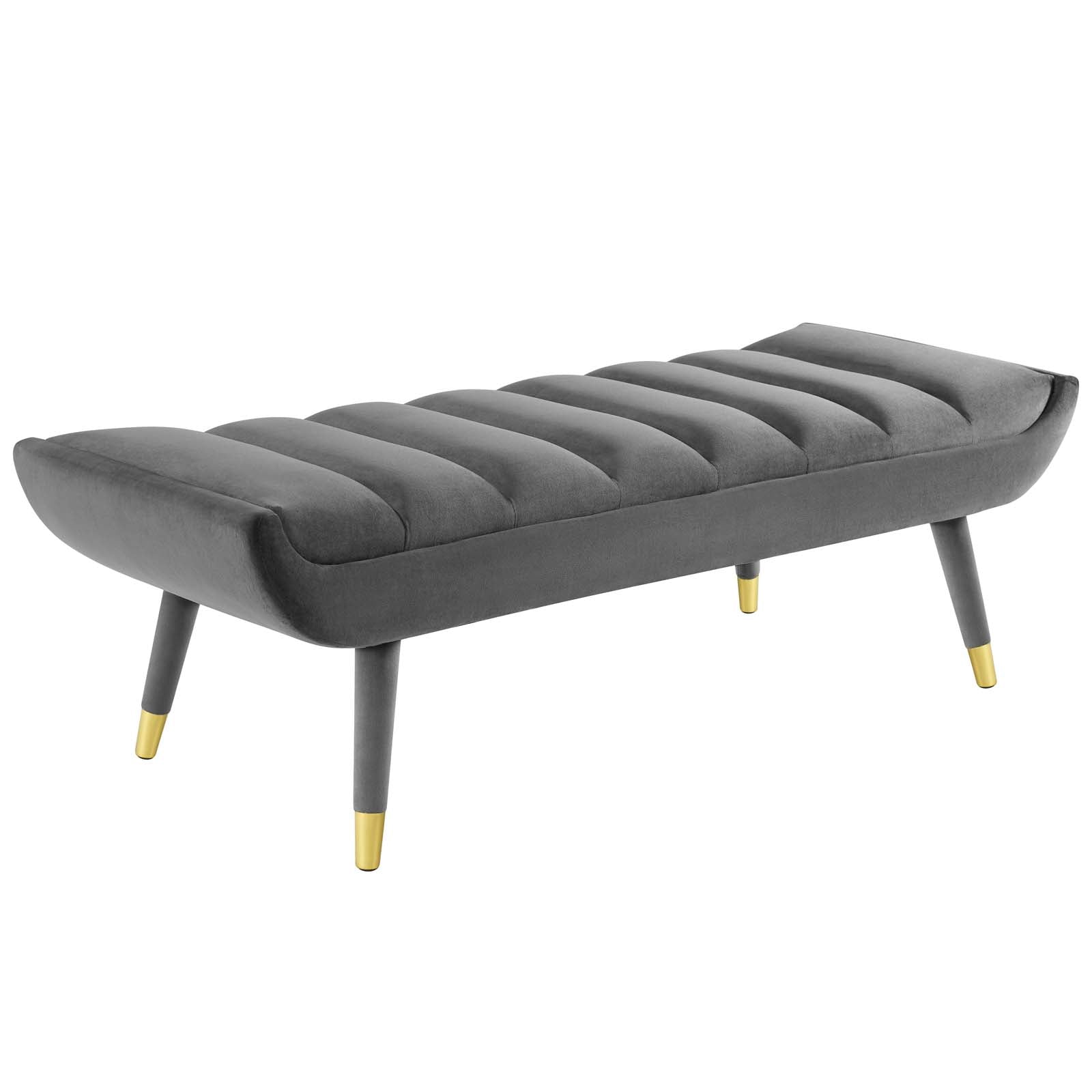 Modway Benches - Guess Channel Tufted Performance Velvet Accent Bench Gray