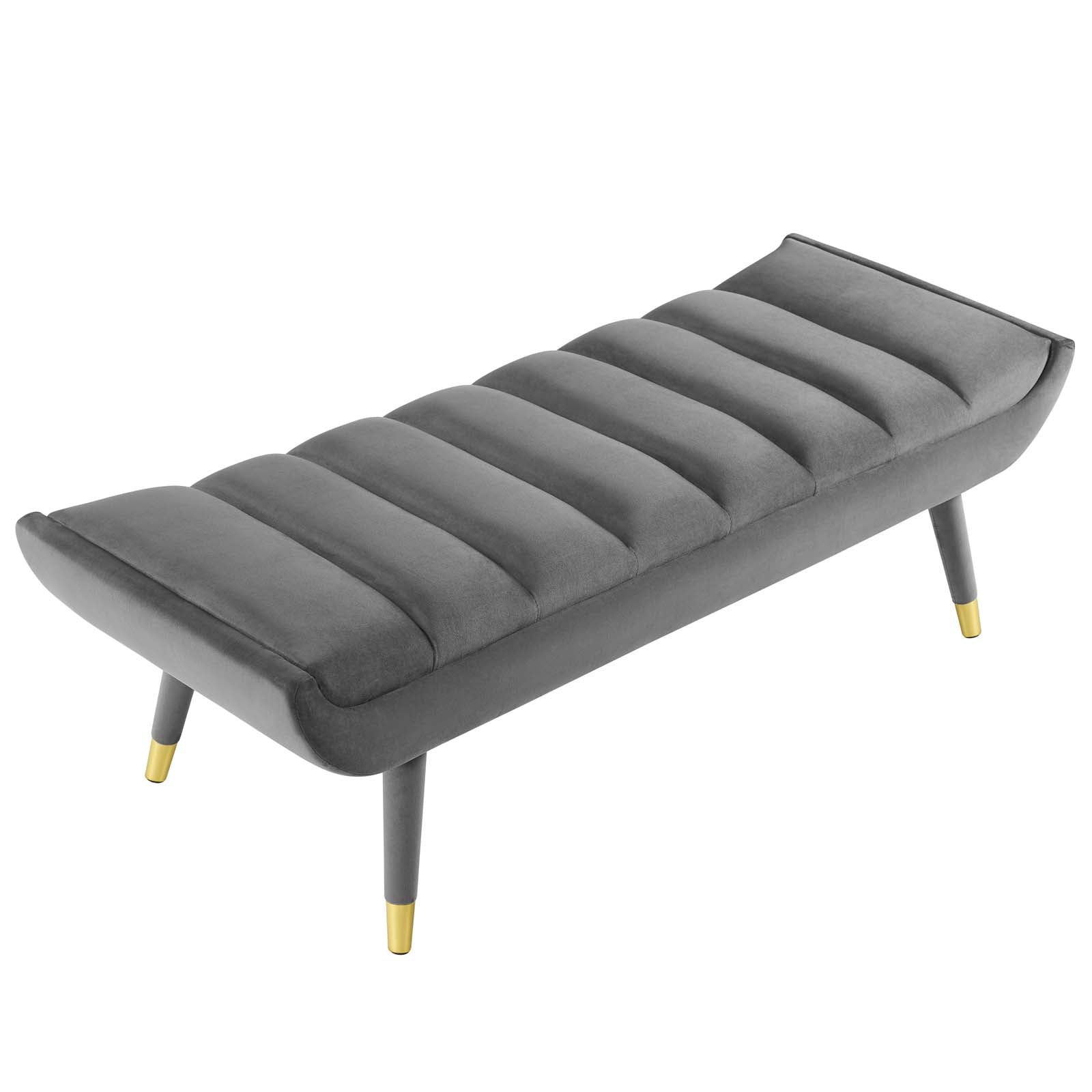 Modway Benches - Guess Channel Tufted Performance Velvet Accent Bench Gray