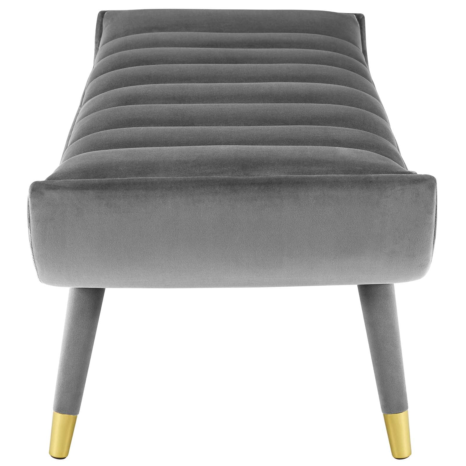 Modway Benches - Guess Channel Tufted Performance Velvet Accent Bench Gray