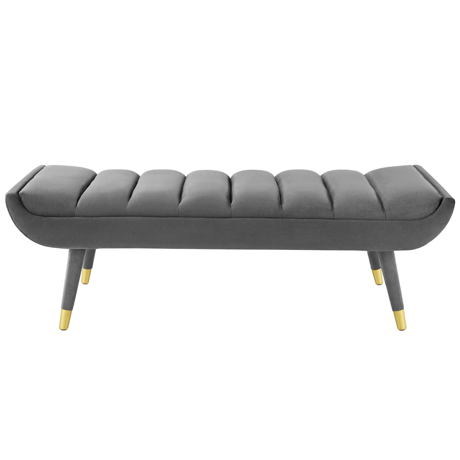 Modway Benches - Guess Channel Tufted Performance Velvet Accent Bench Gray