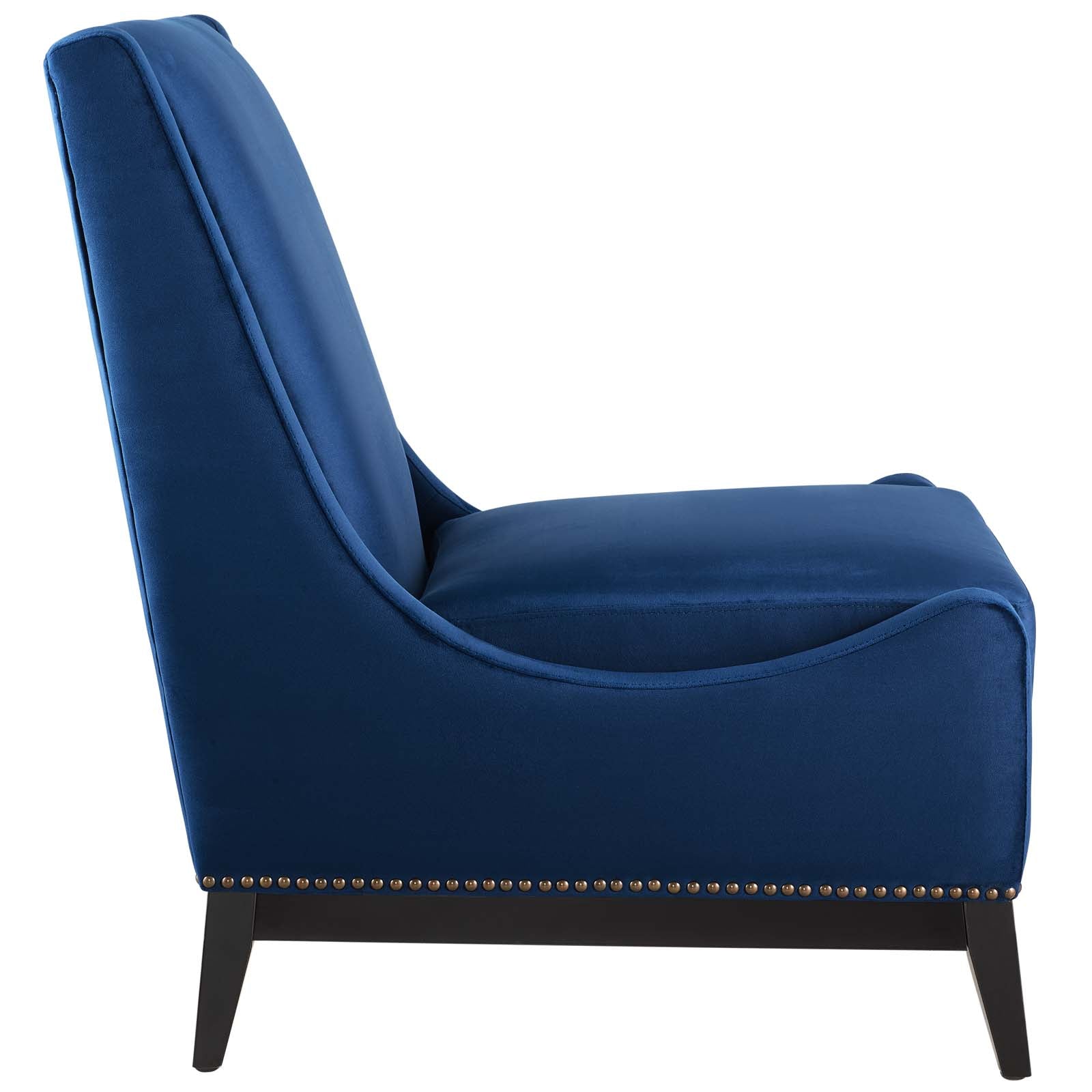 Modway Chairs - Confident Accent Upholstered Performance Velvet Lounge Chair Navy