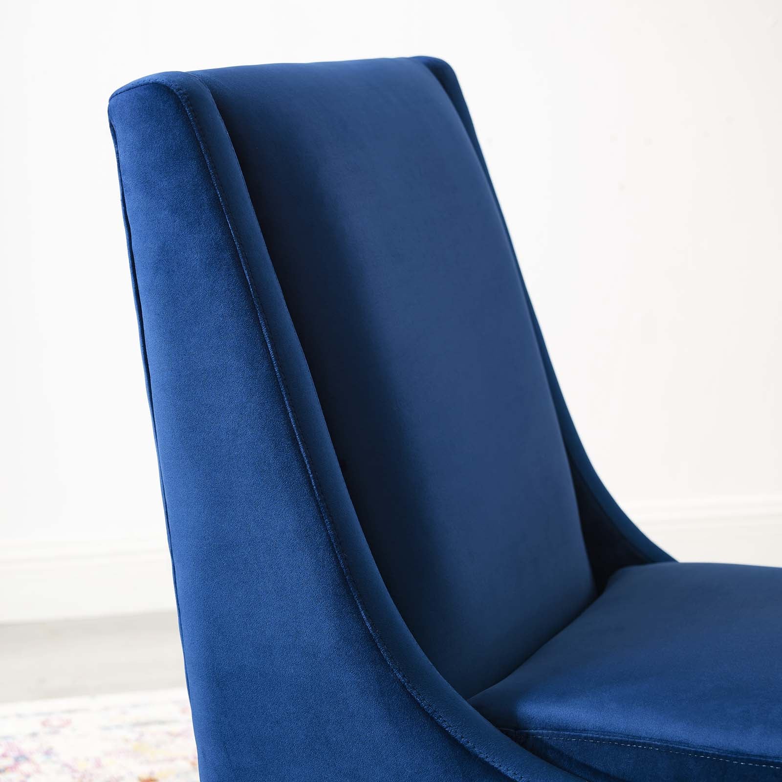 Modway Chairs - Confident Accent Upholstered Performance Velvet Lounge Chair Navy
