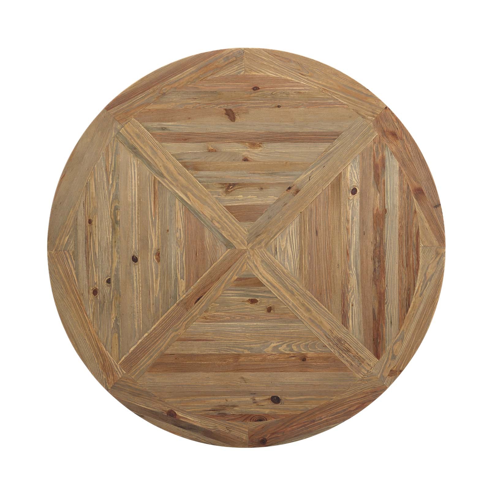 Modway Dining Tables - Column 59" Round Pine Wood Dining Table Brown