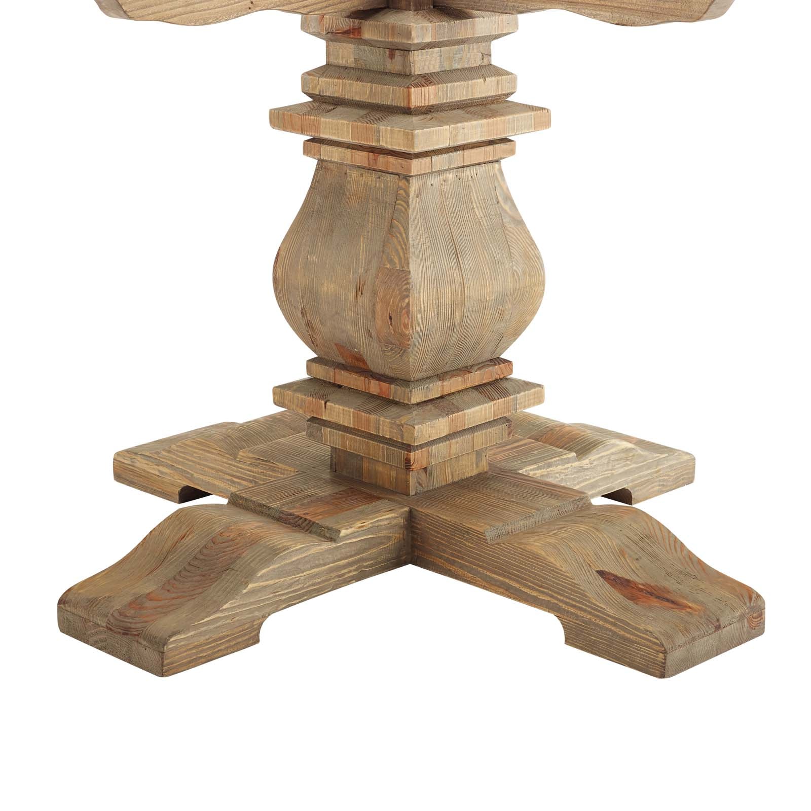 Modway Dining Tables - Column 59" Round Pine Wood Dining Table Brown
