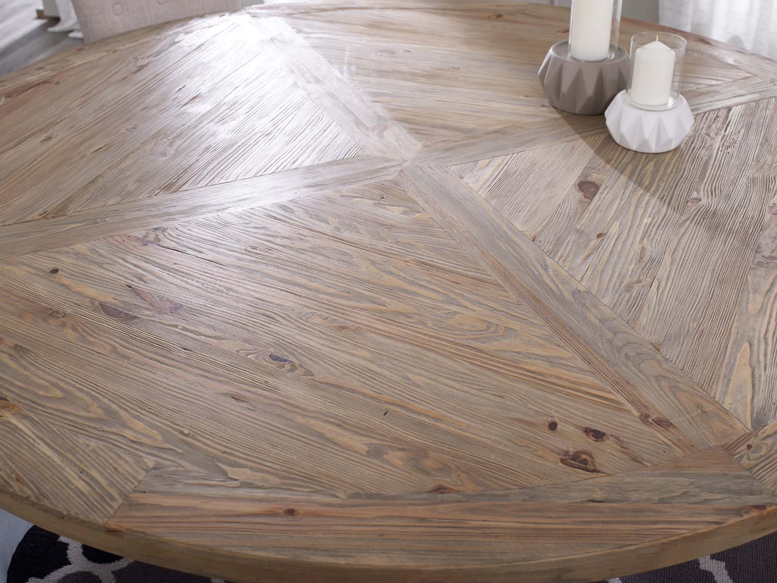 Modway Dining Tables - Column 71" Round Pine Wood Dining Table Brown