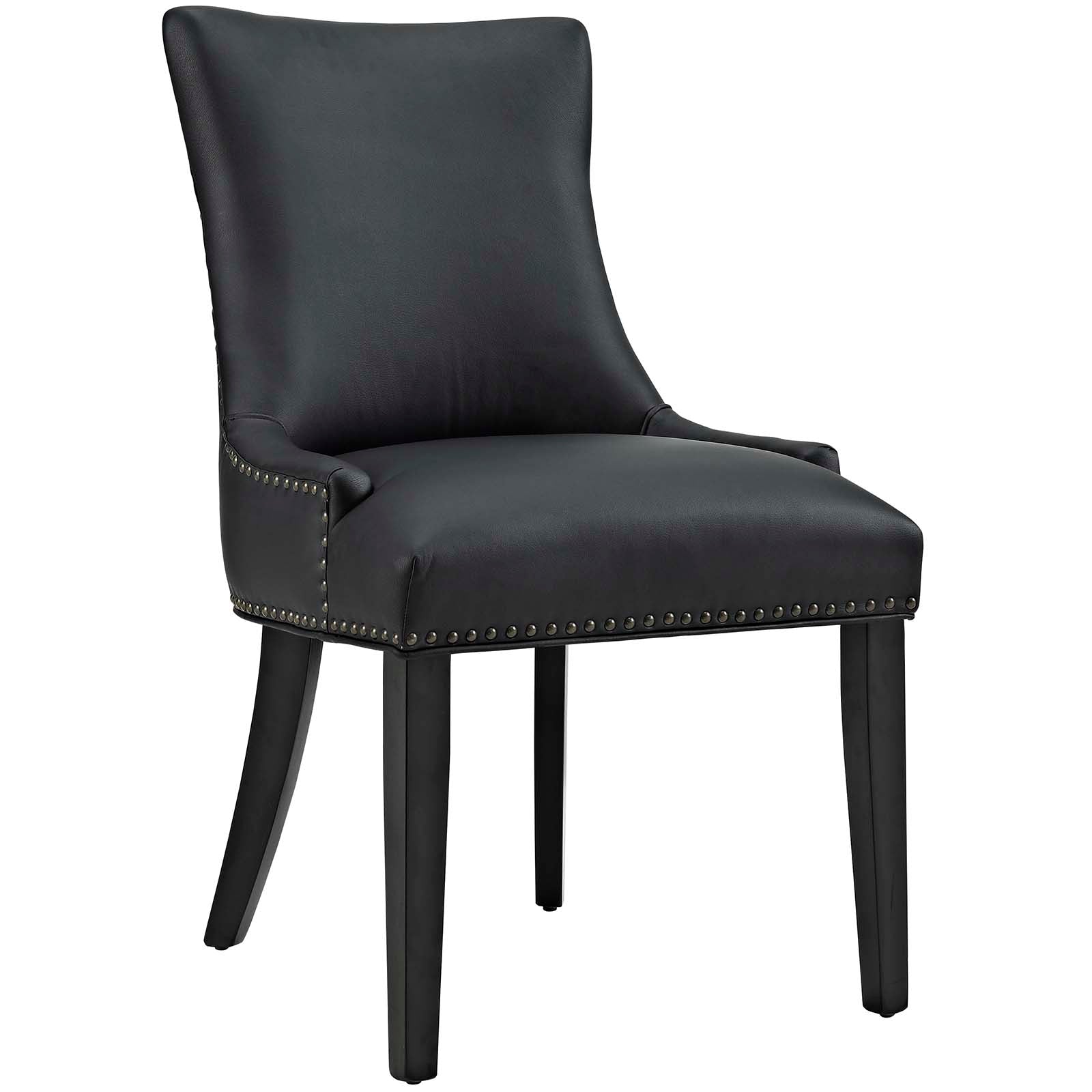 Modway Dining Chairs - Marquis Dining Chair Faux Leather Set of 2 Black