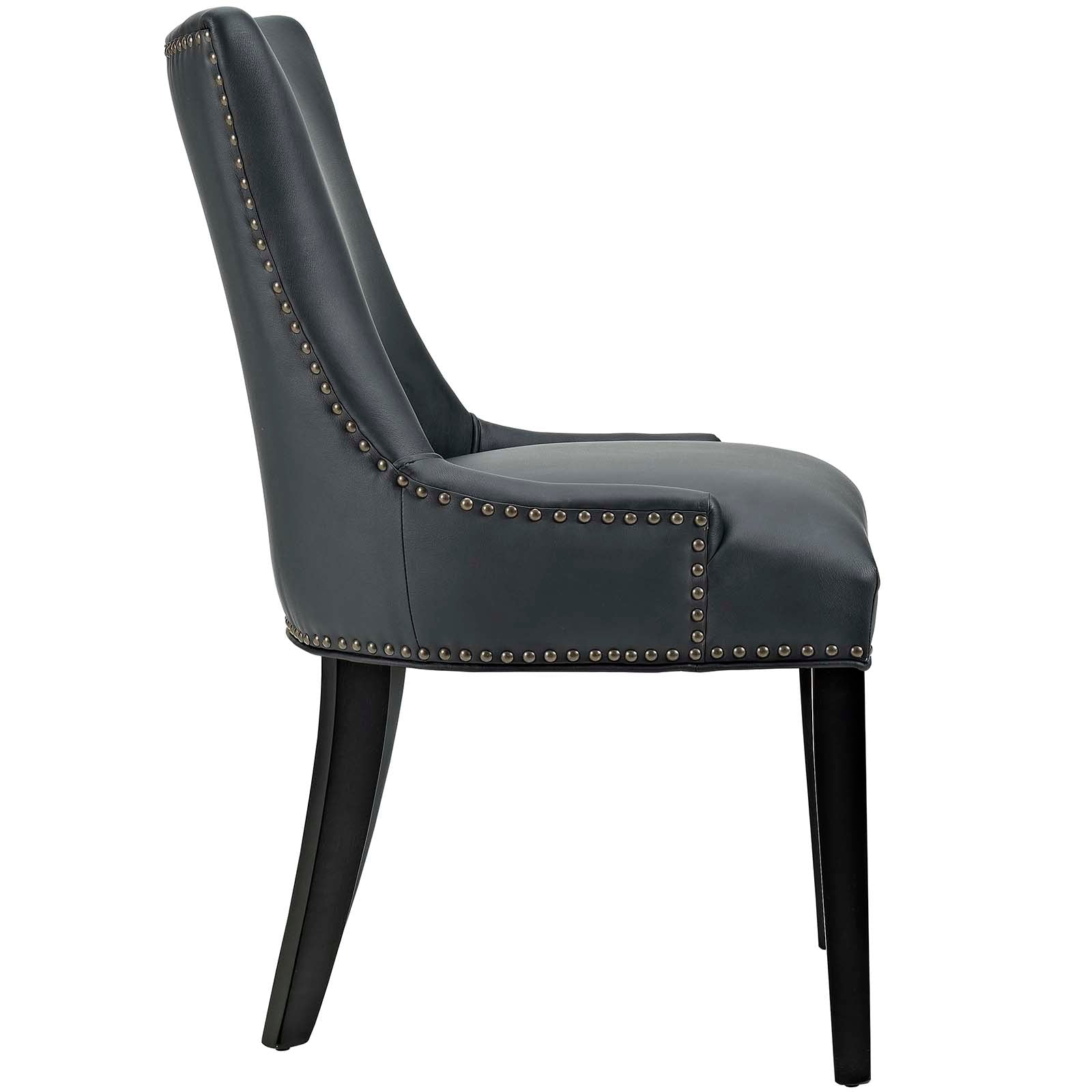 Modway Dining Chairs - Marquis Dining Chair Faux Leather Set of 2 Black