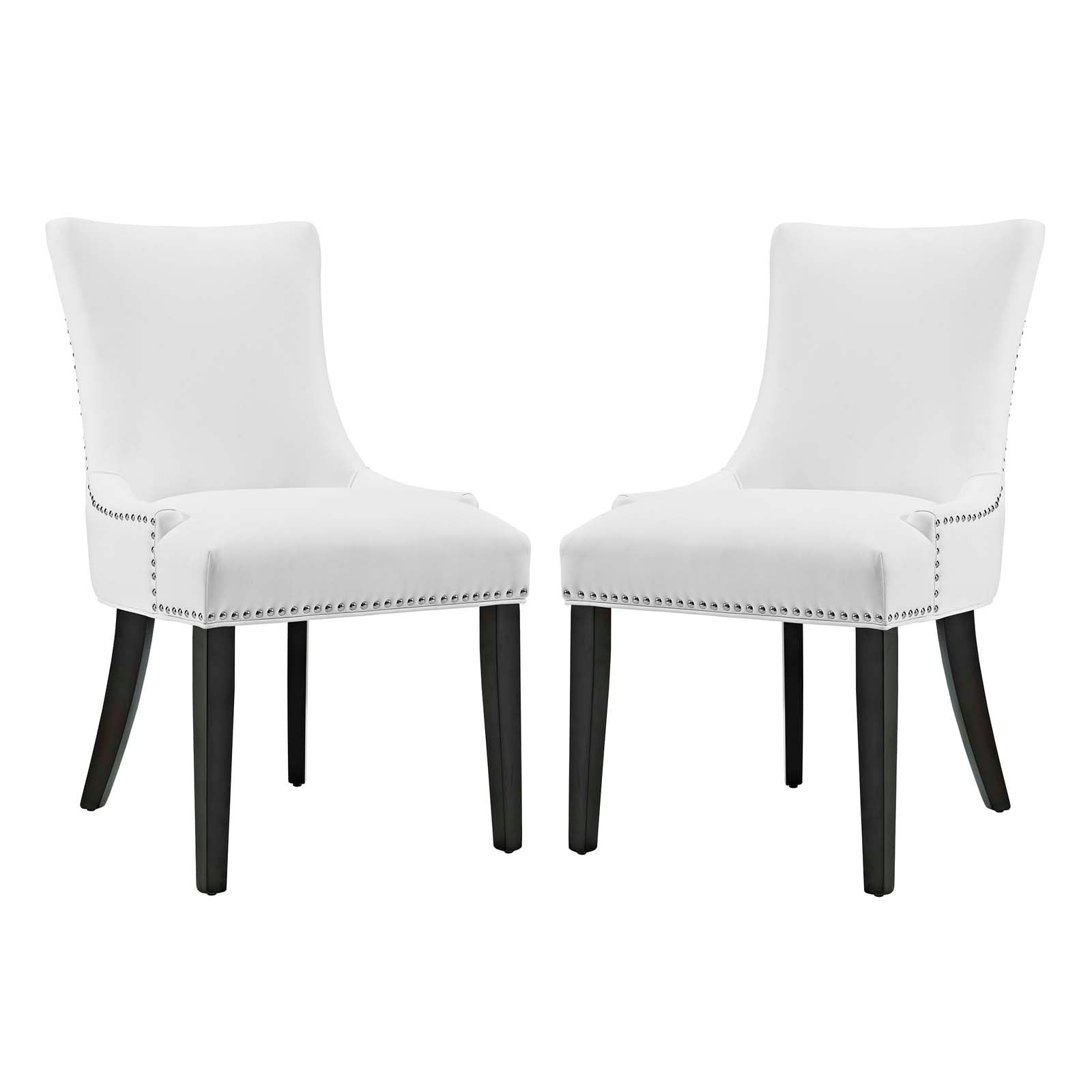 Modway Dining Chairs - Marquis Dining Chair Faux Leather Set of 2 White