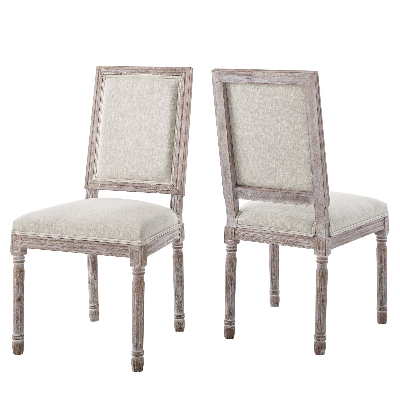 Modway Dining Chairs - Court Dining Side Chair Upholstered Fabric ( Set Of 2 ) Beige
