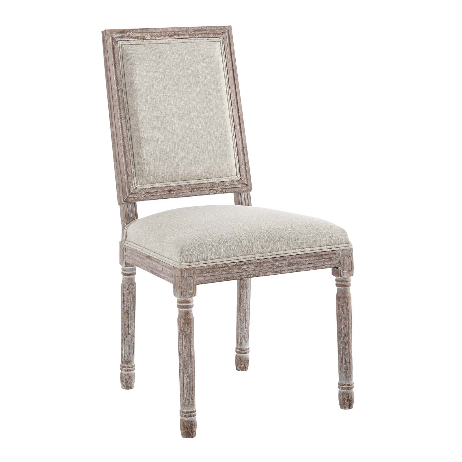Modway Dining Chairs - Court Dining Side Chair Upholstered Fabric ( Set Of 2 ) Beige