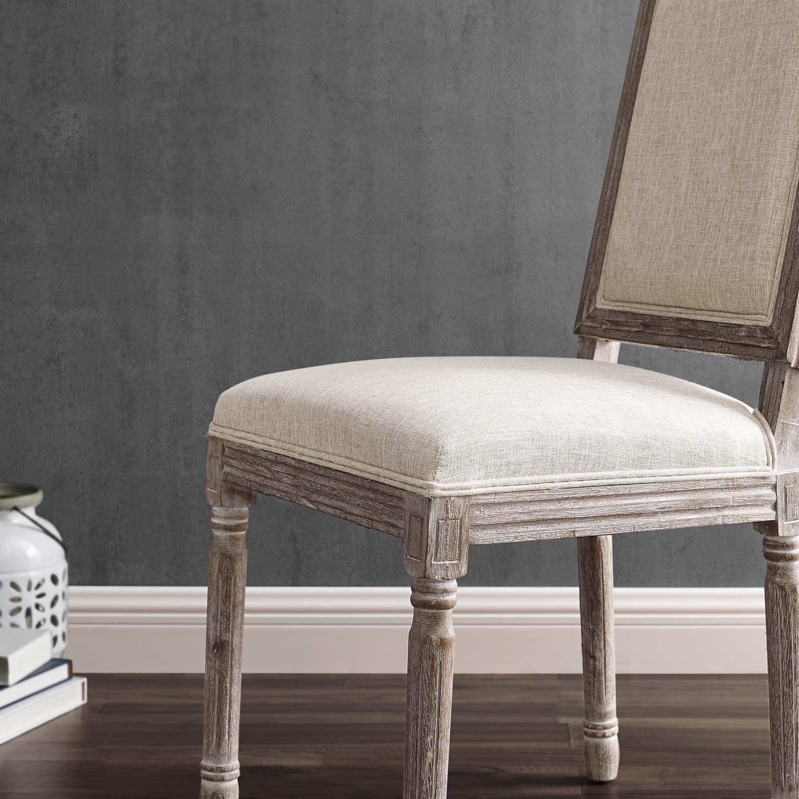 Modway Dining Chairs - Court Dining Side Chair Upholstered Fabric ( Set Of 2 ) Beige