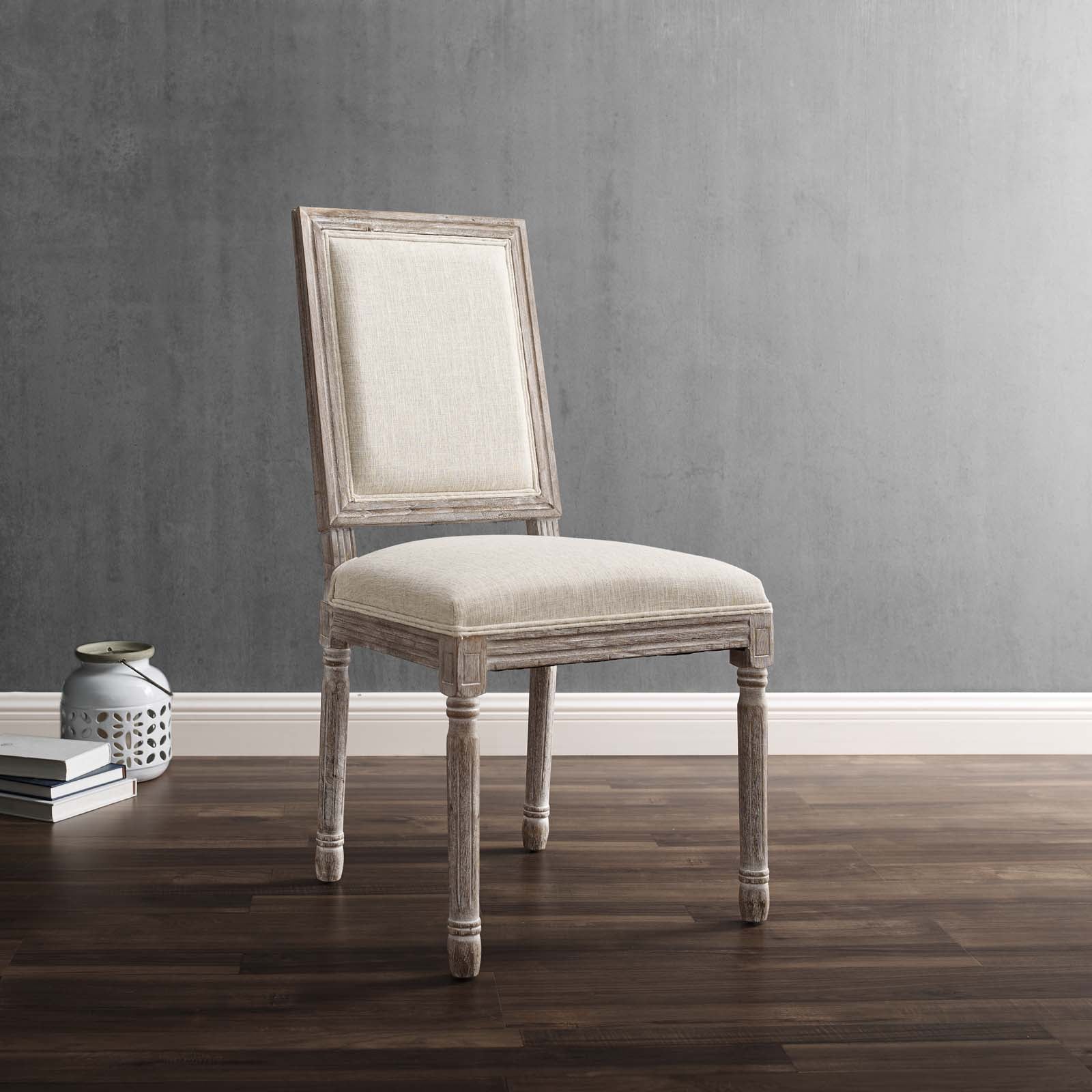 Modway Dining Chairs - Court Dining Side Chair Upholstered Fabric ( Set Of 2 ) Beige