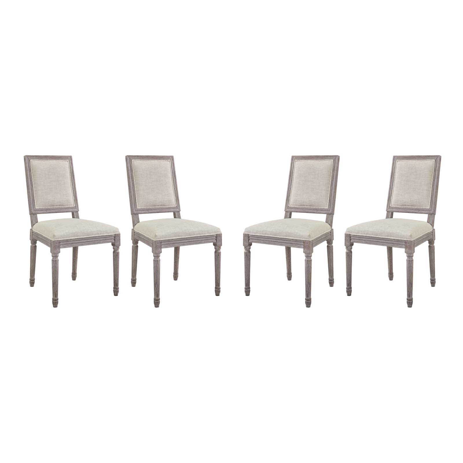Modway Dining Chairs - Court Dining Side Chair Upholstered Fabric ( Set Of 4 ) Beige