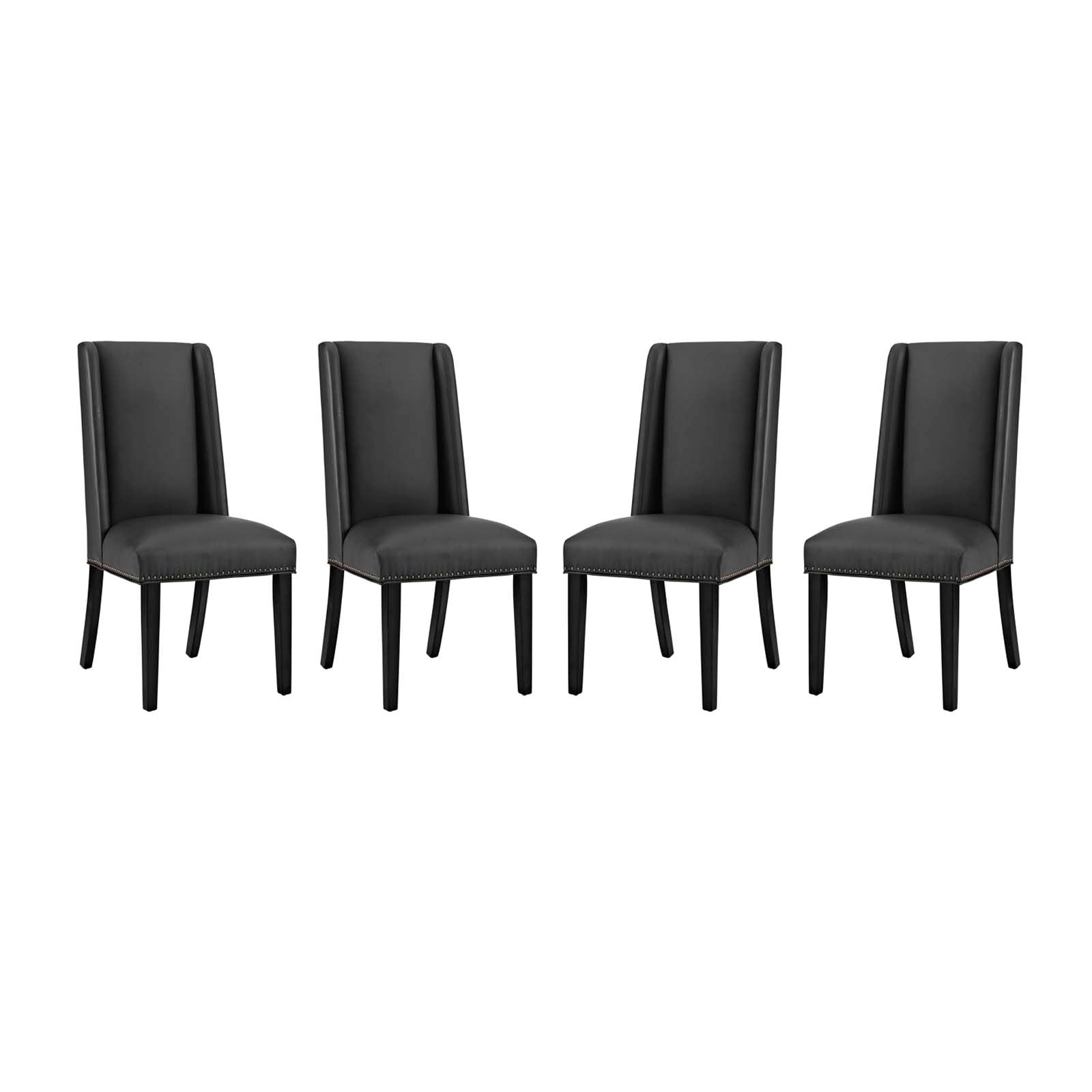 Modway Dining Chairs - Baron Dining Chair Vinyl ( Set of 4 ) Black