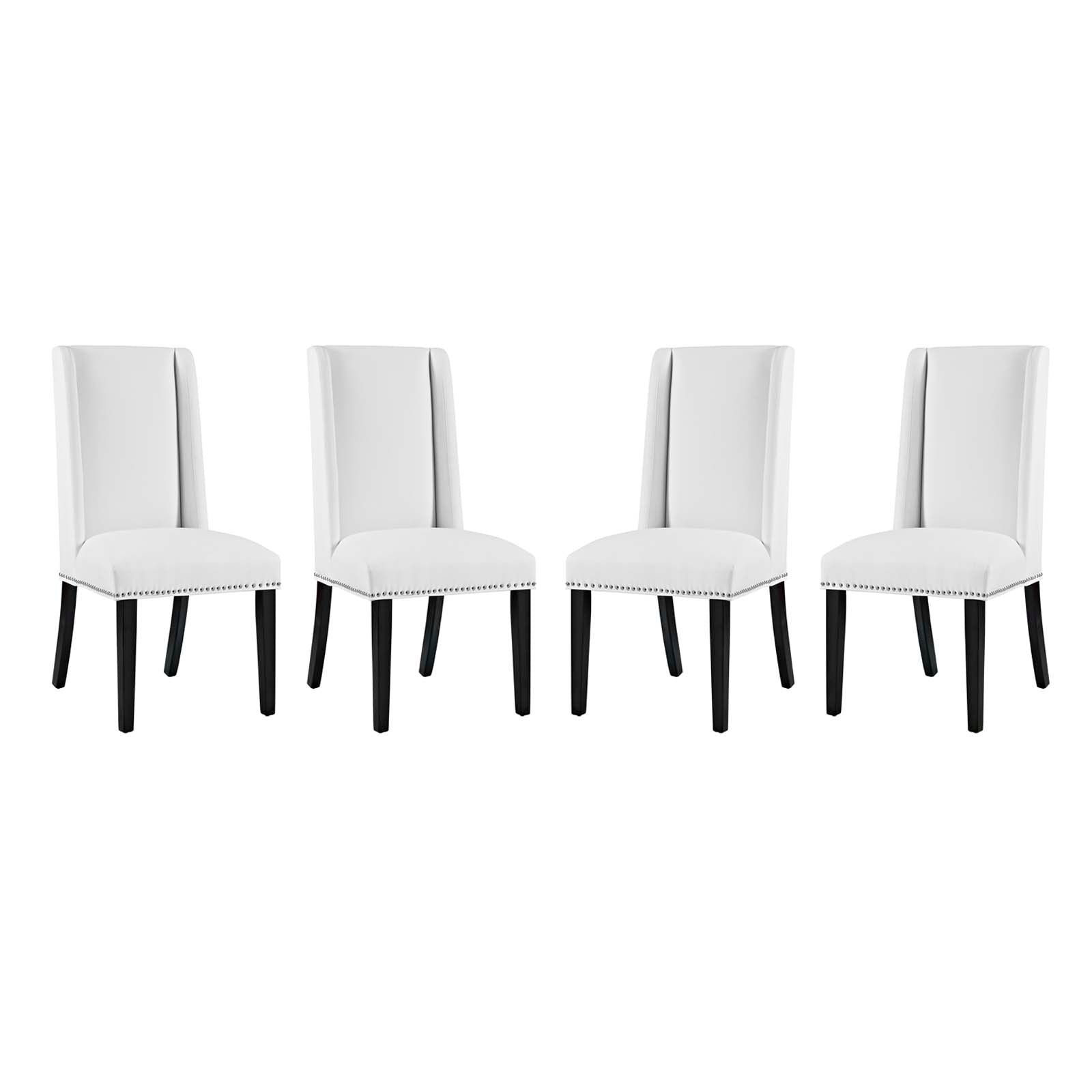 Modway Dining Chairs - Baron Dining Chair Vinyl Set of 4 White