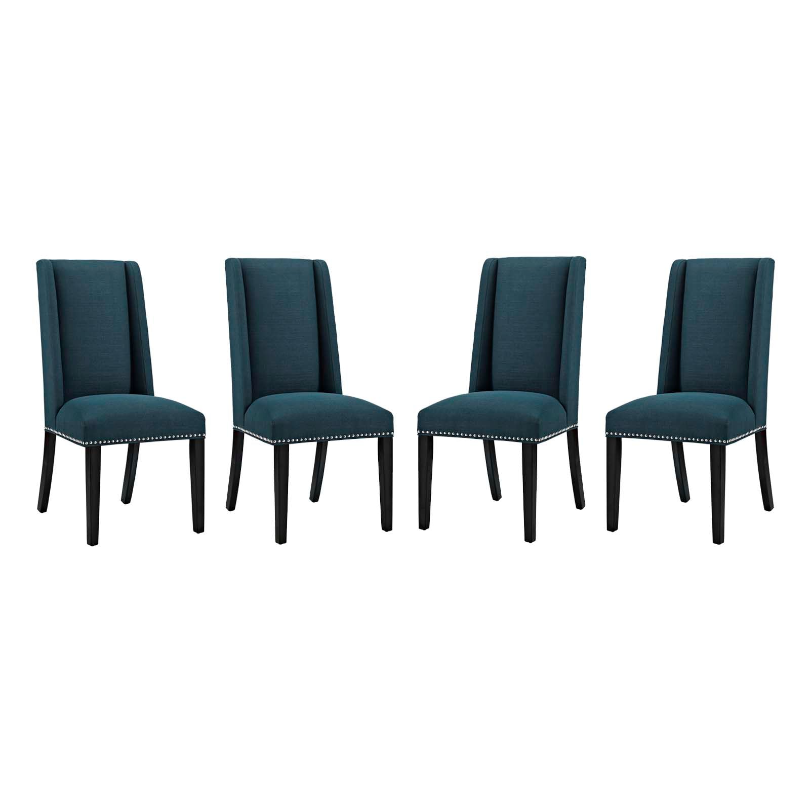 Modway Dining Chairs - Baron Dining Chair Fabric Azure (Set of 4)