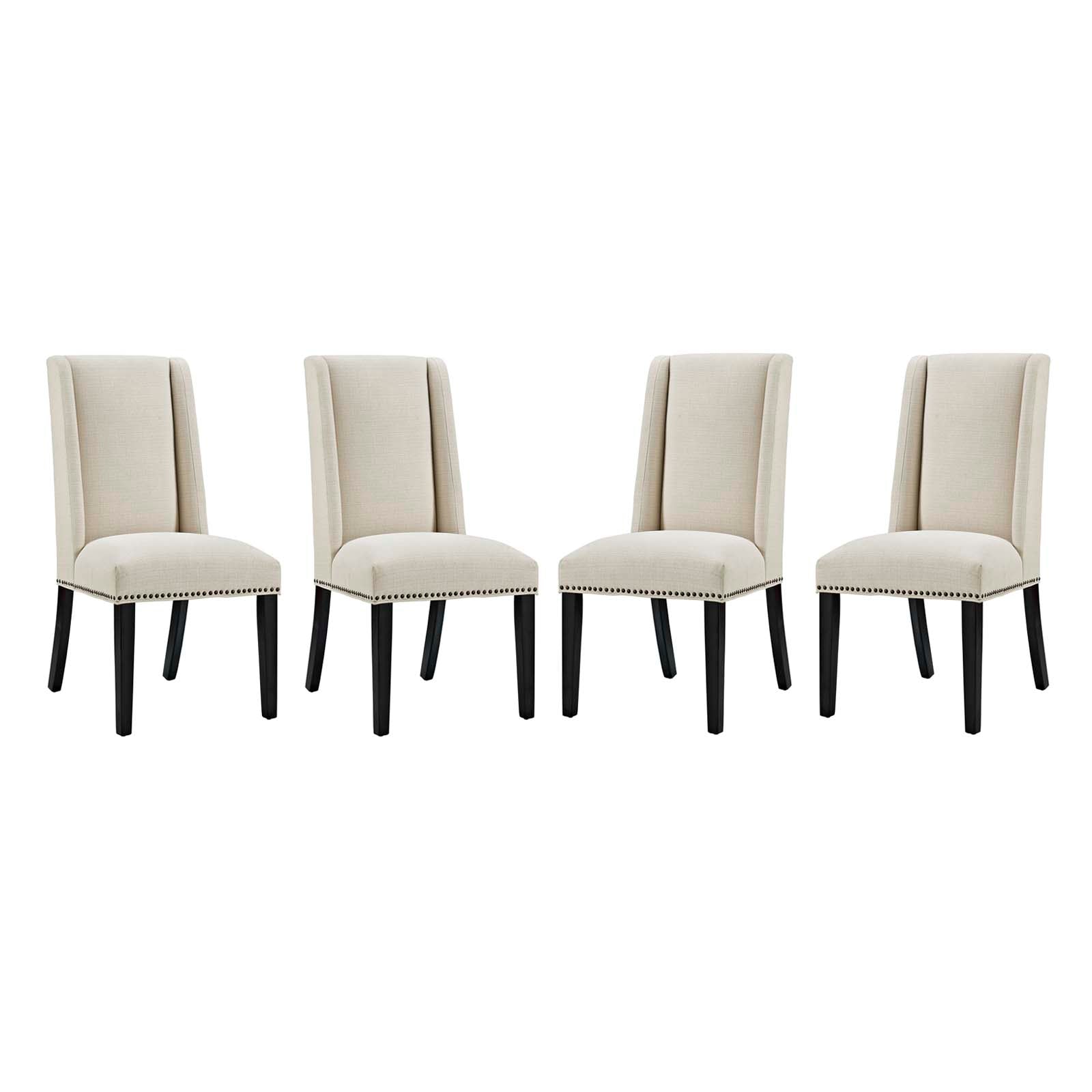Modway Dining Chairs - Baron Dining Chair Fabric Beige (Set of 4)