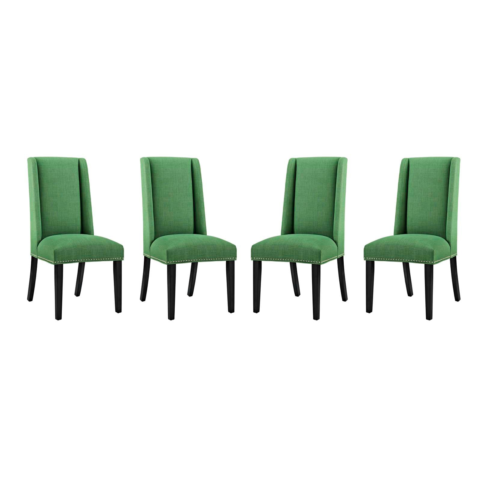Modway Dining Chairs - Baron Dining Chair Fabric Set of 4 Green