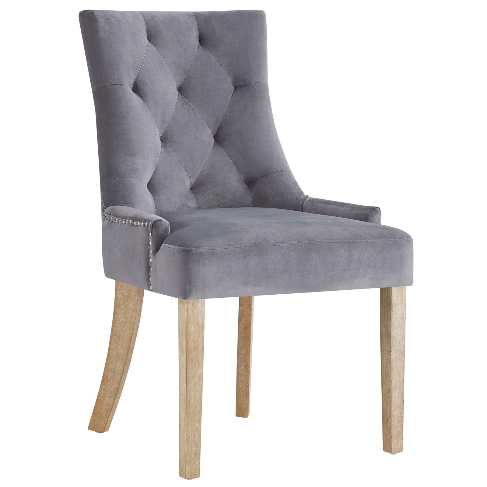 Modway Dining Chairs - Pose Dining Chair Performance Velvet Set of 2 Gray