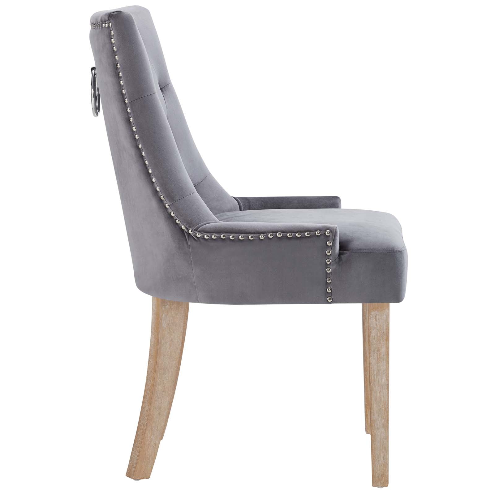 Modway Dining Chairs - Pose Dining Chair Performance Velvet Set of 2 Gray