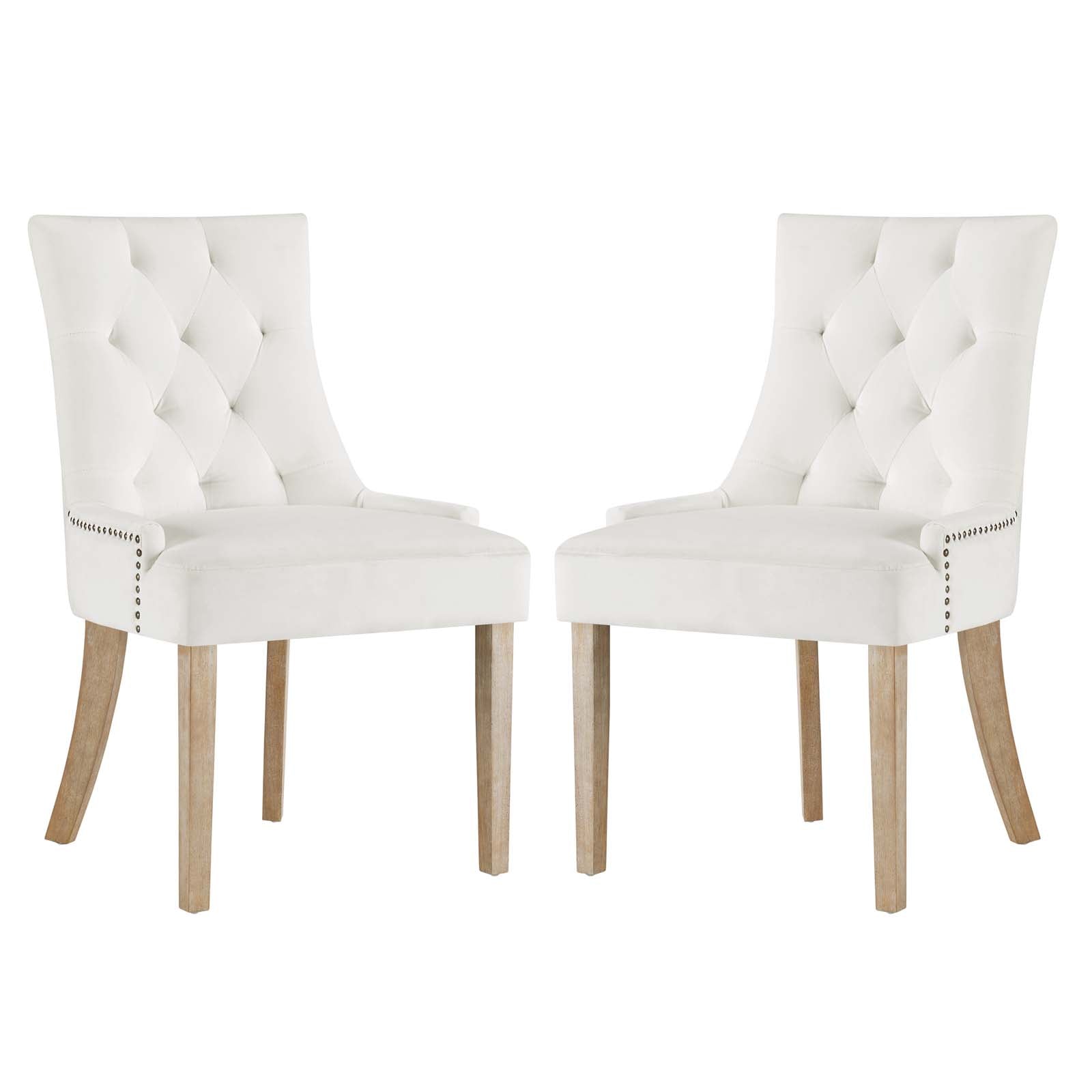 Modway Dining Chairs - Pose Dining Chair Performance Velvet Ivory (Set of 2)