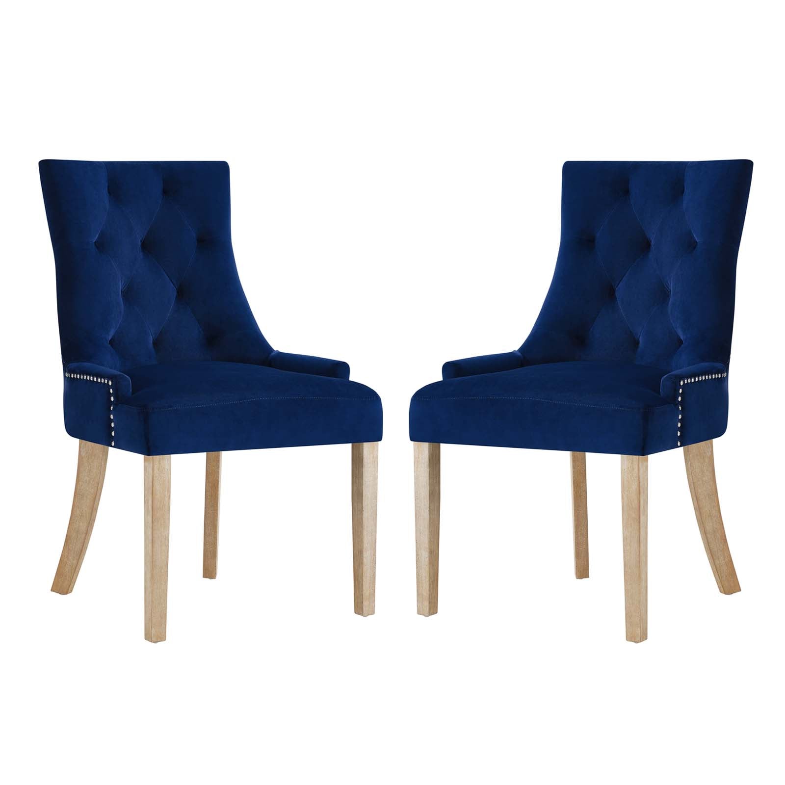 Modway Dining Chairs - Pose Dining Chair Performance Velvet Navy (Set of 2)