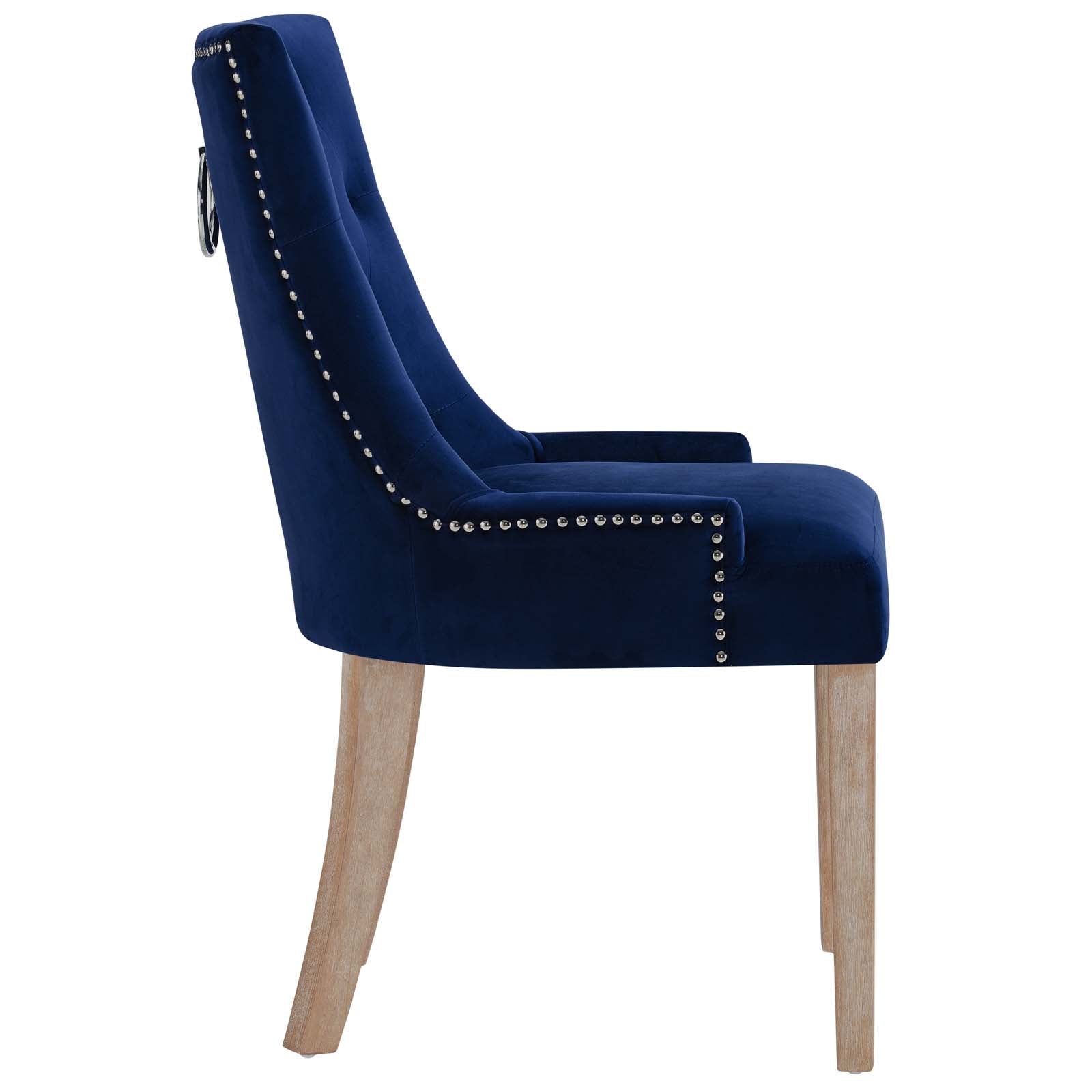 Modway Dining Chairs - Pose Dining Chair Performance Velvet Navy (Set of 2)