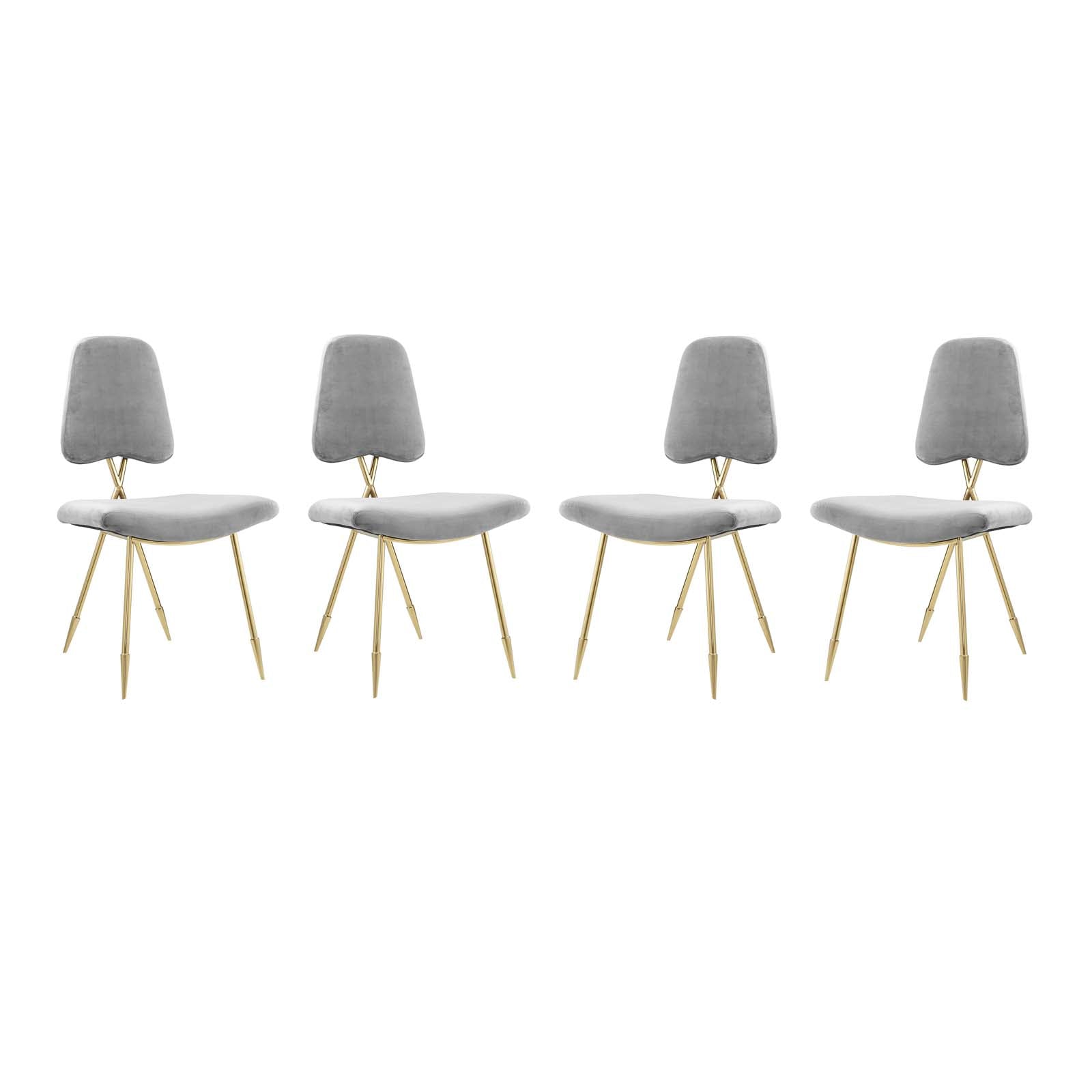 Modway Dining Chairs - Ponder Dining Side Chair Gray (Set of 4)