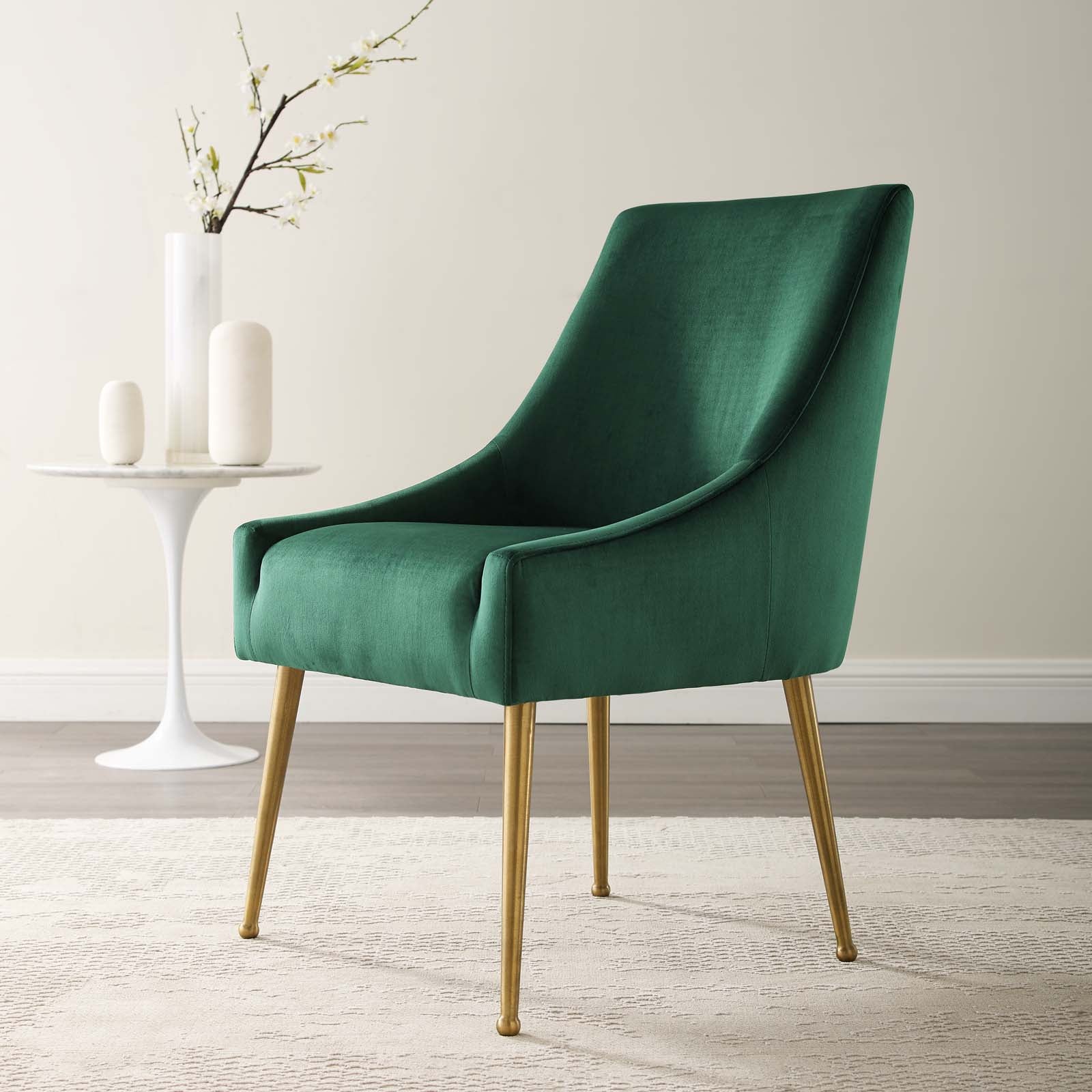 Modway Dining Chairs - Discern Upholstered Performance Velvet Dining Chair Green